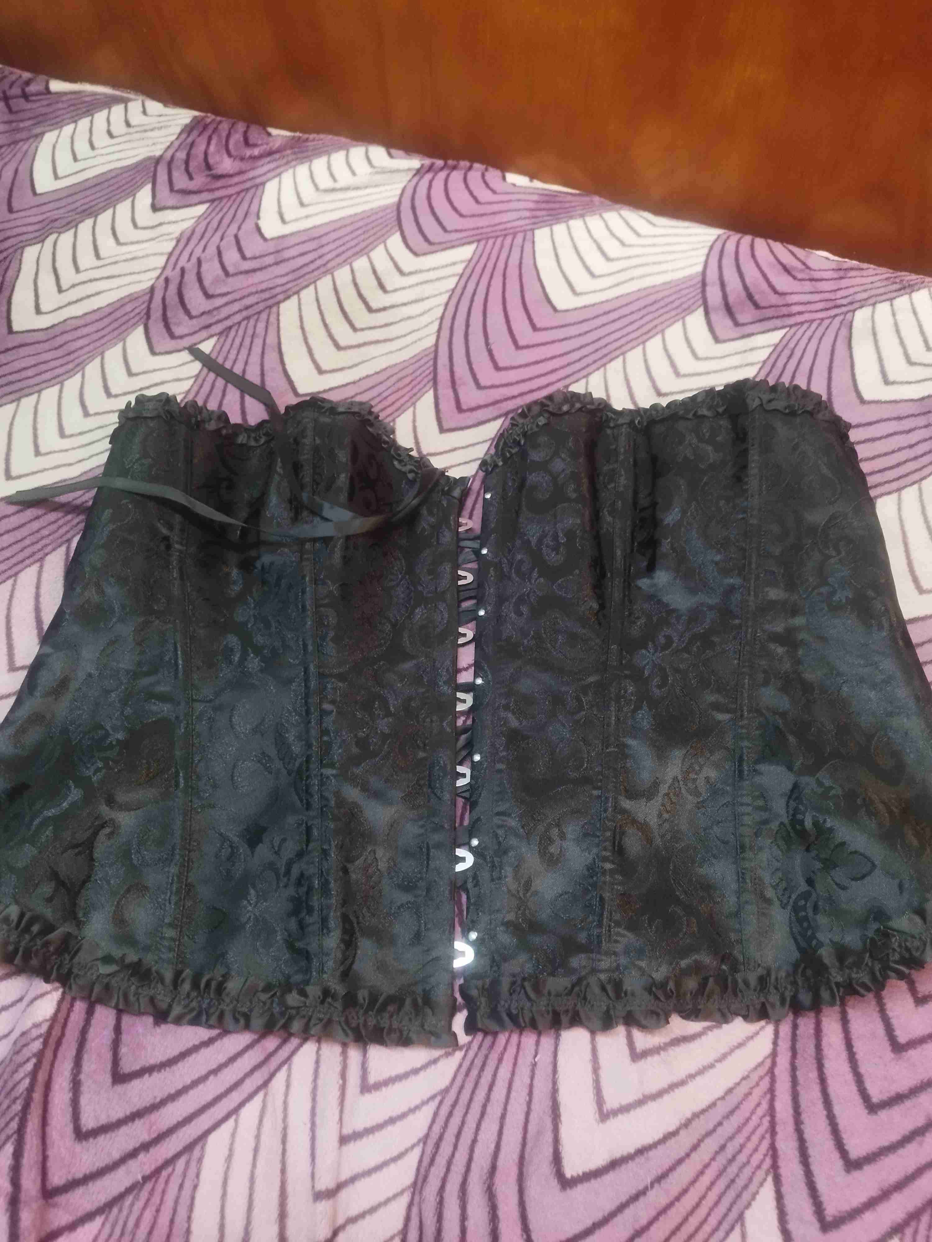 Corset negro con encaje - miniatura 4