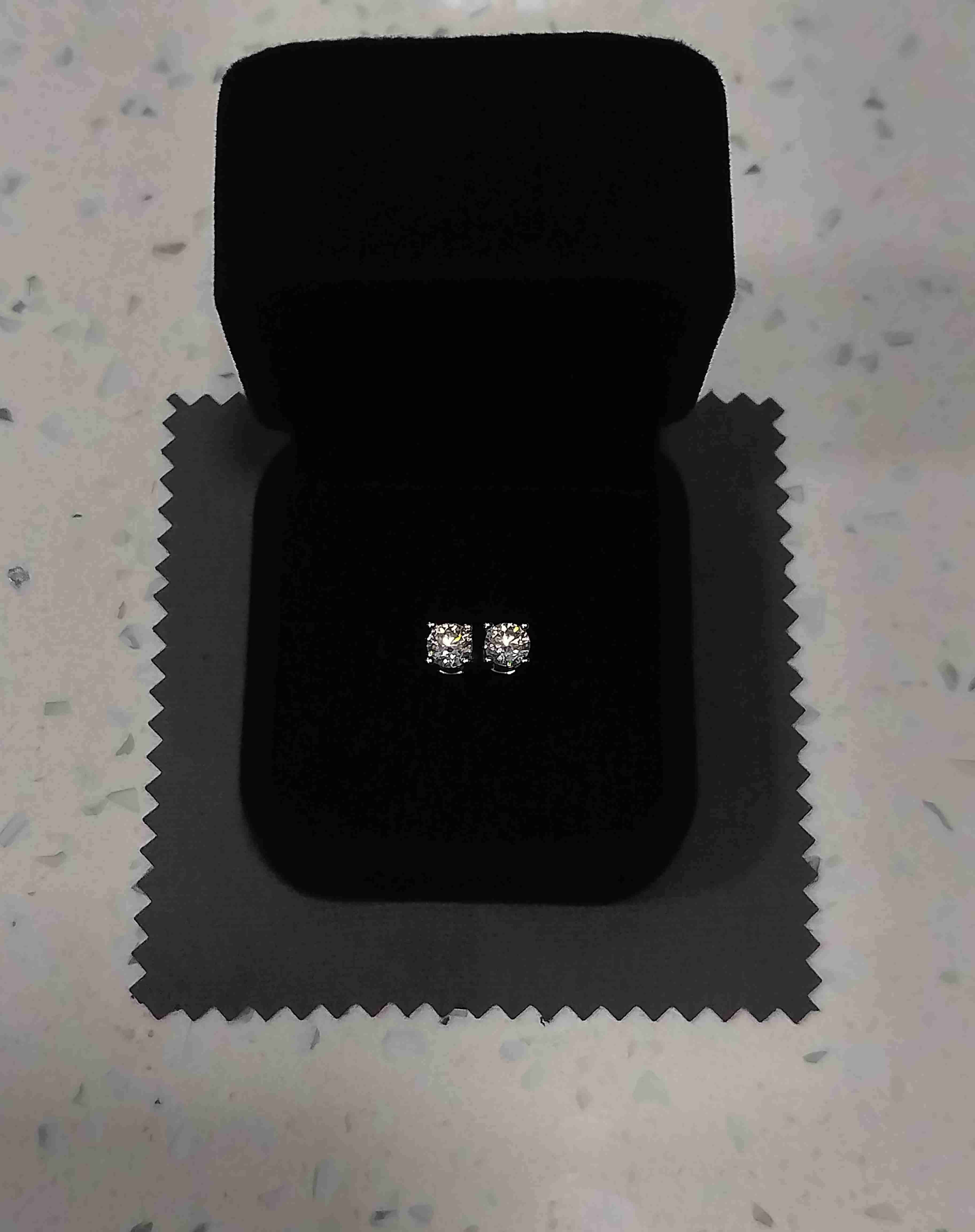 Aros Moissanita Grado D y Plata Esterlina - miniatura 5