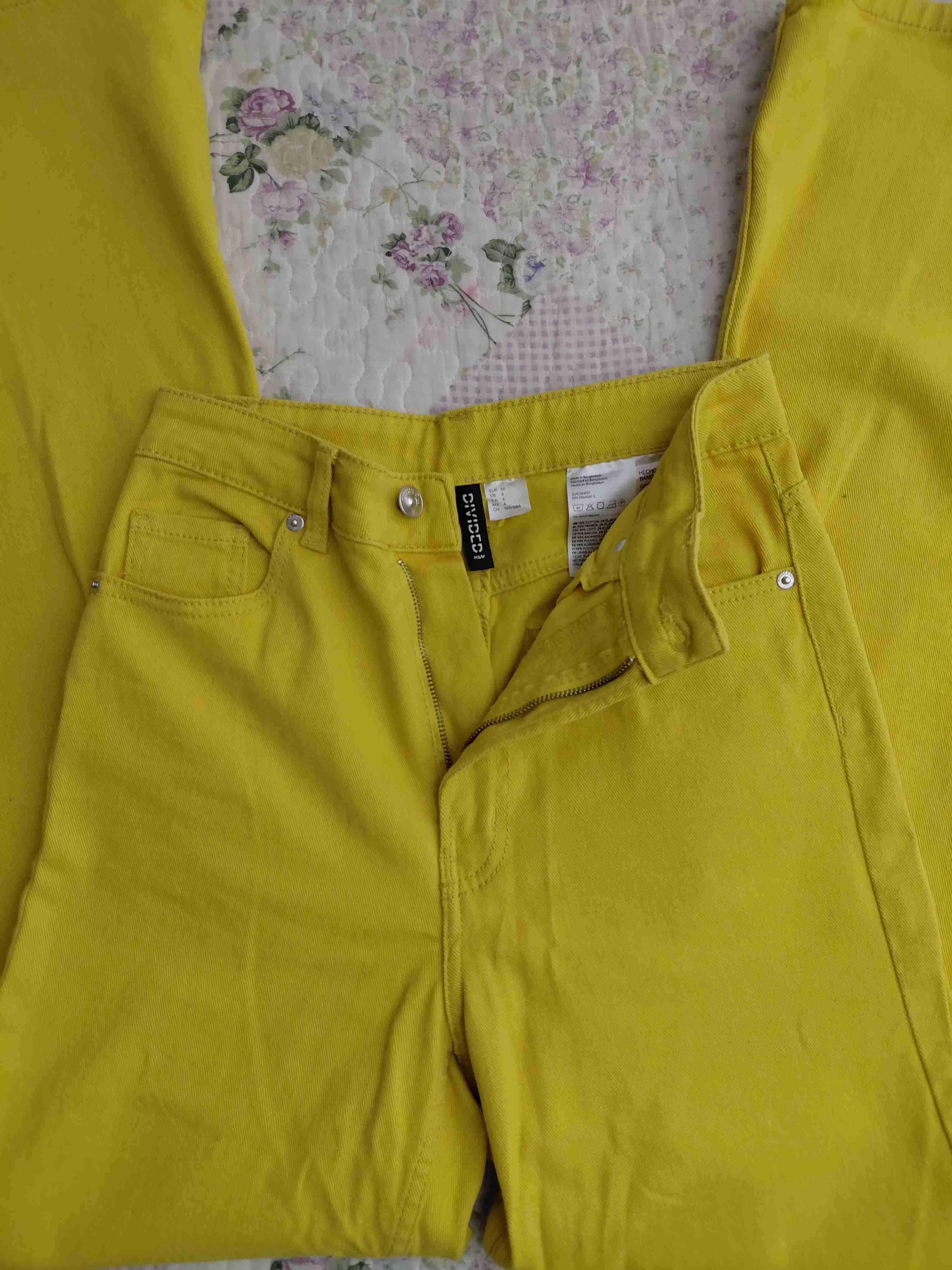 Jeans Wide Leg H&M - Amarillo Mostaza - Talla 36 - miniatura 2