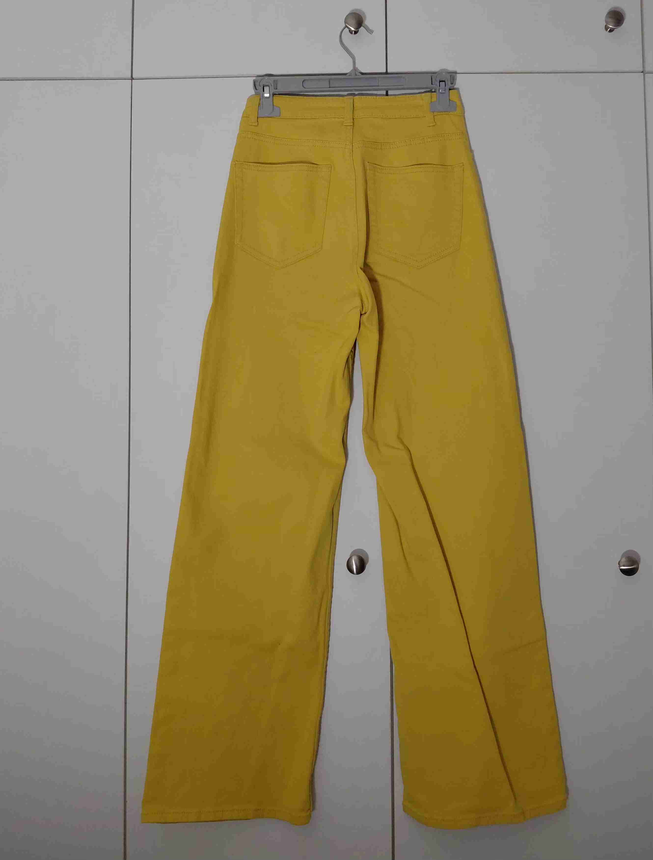 Jeans Wide Leg H&M - Amarillo Mostaza - Talla 36 - miniatura 3