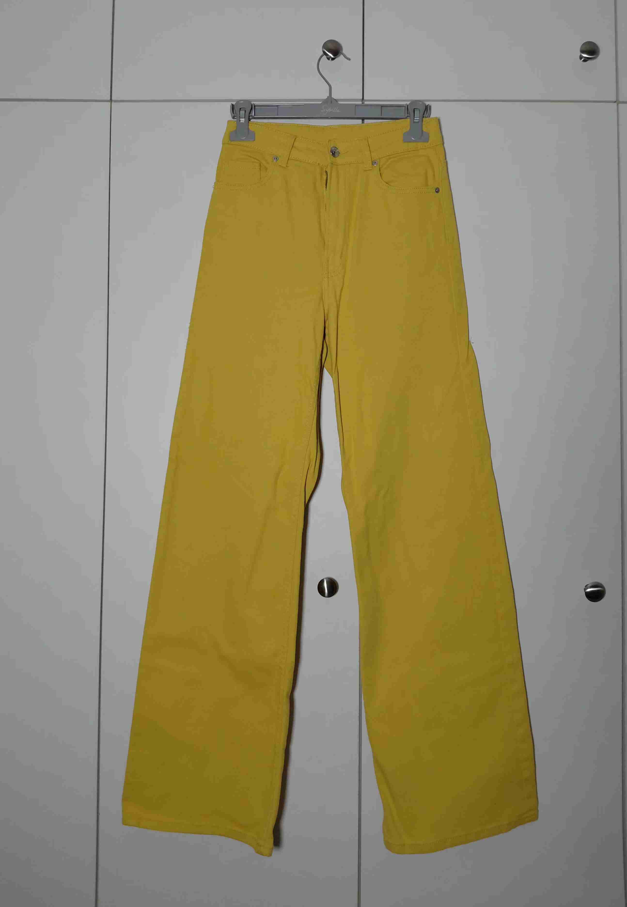 Jeans Wide Leg H&M - Amarillo Mostaza - Talla 36 - miniatura 4