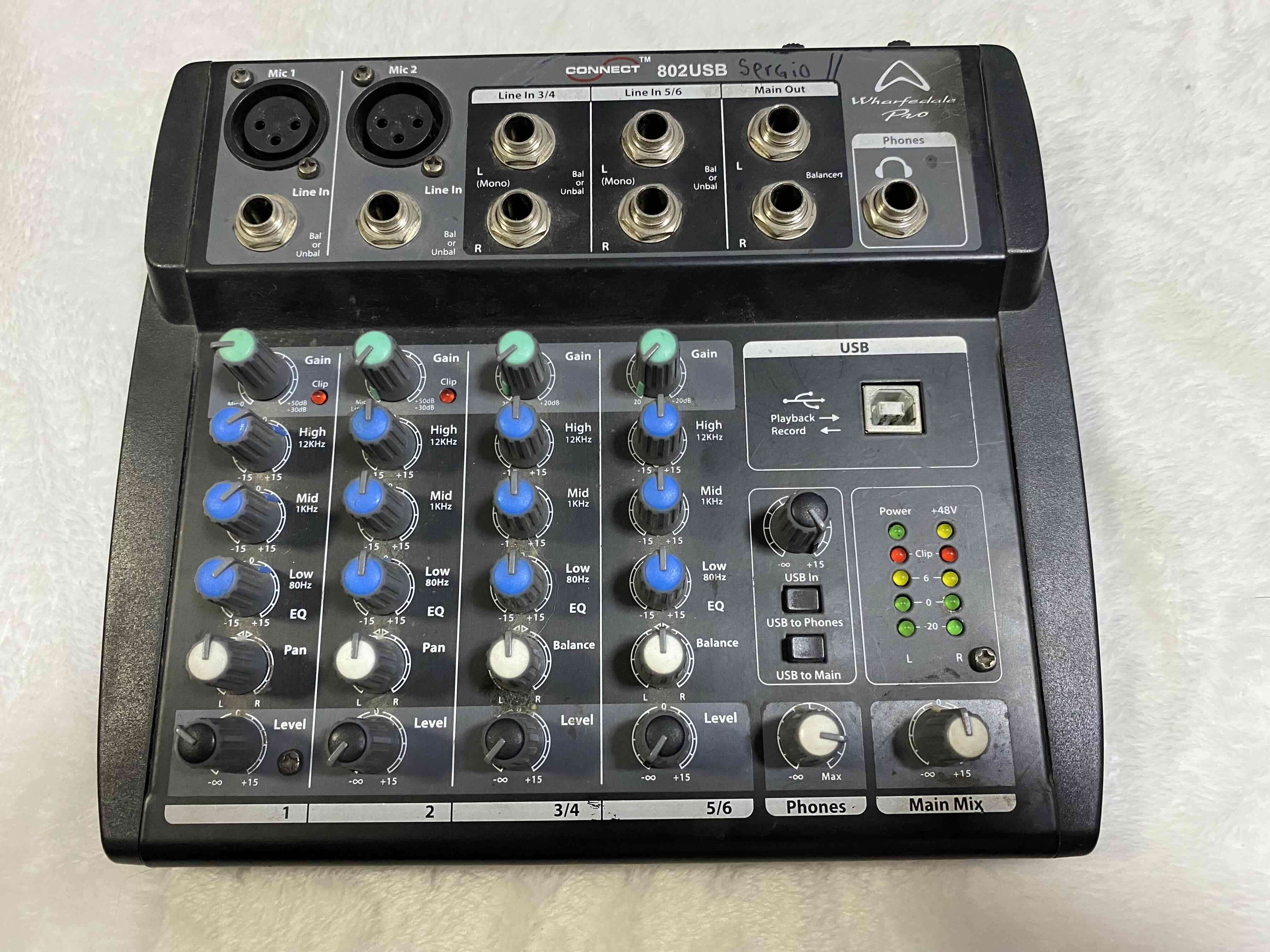 Mezclador de audio 802USB