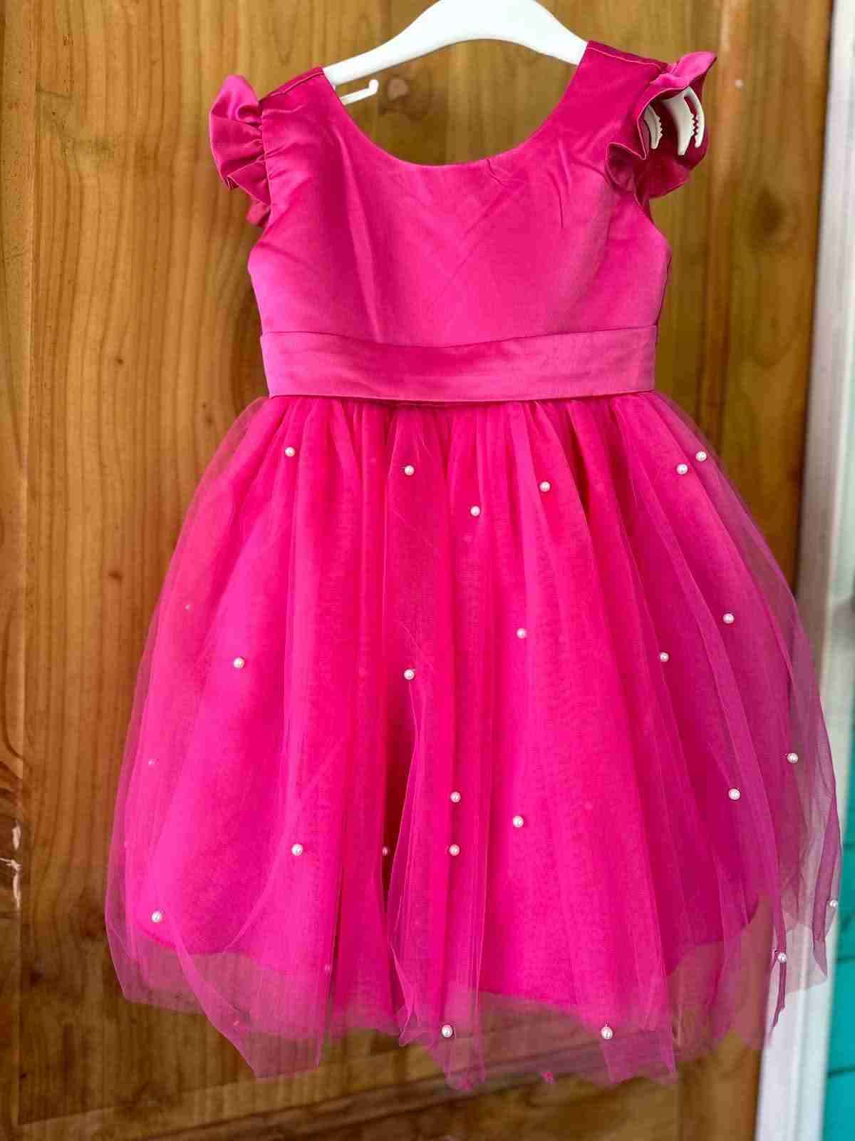 Vestido de fiesta fucsia niña - miniatura 2