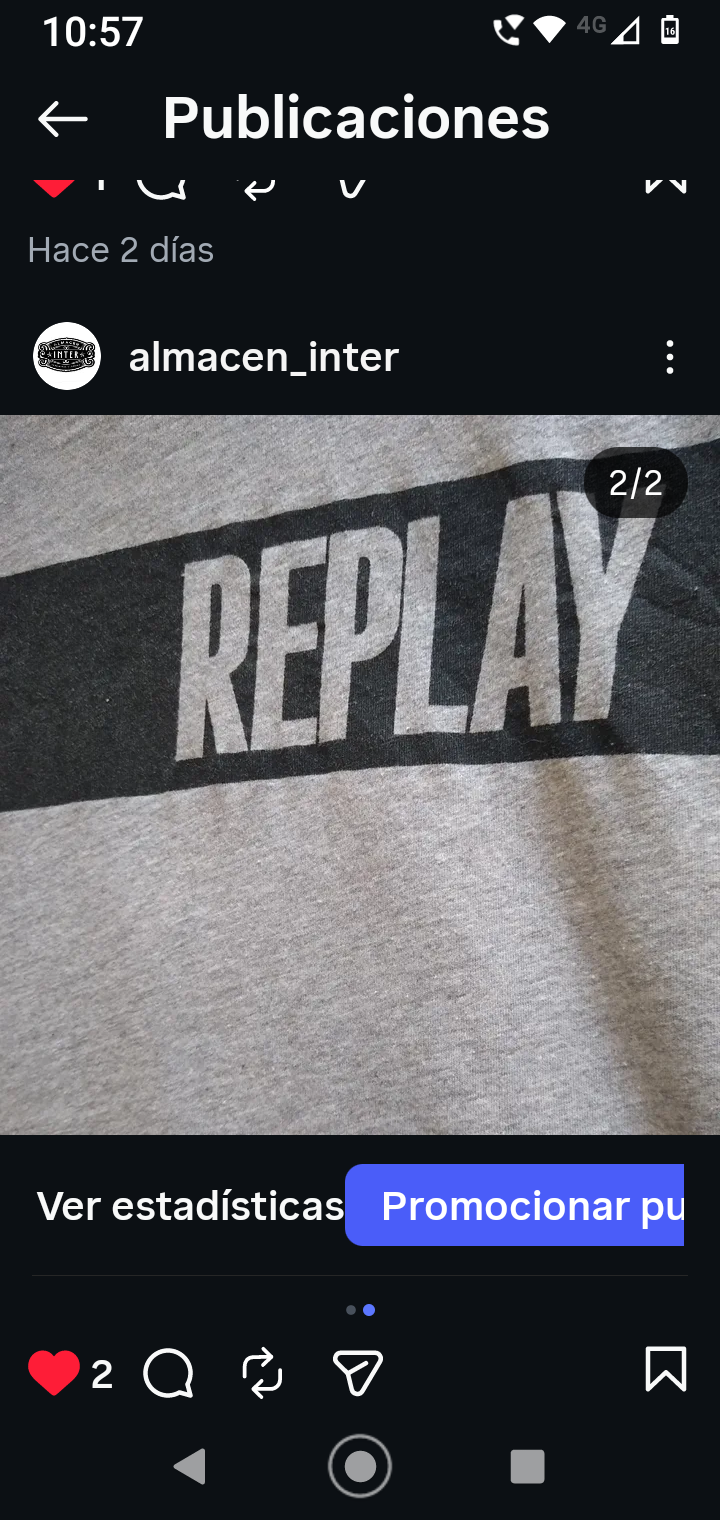 Polera gris Replay unisex - miniatura 3