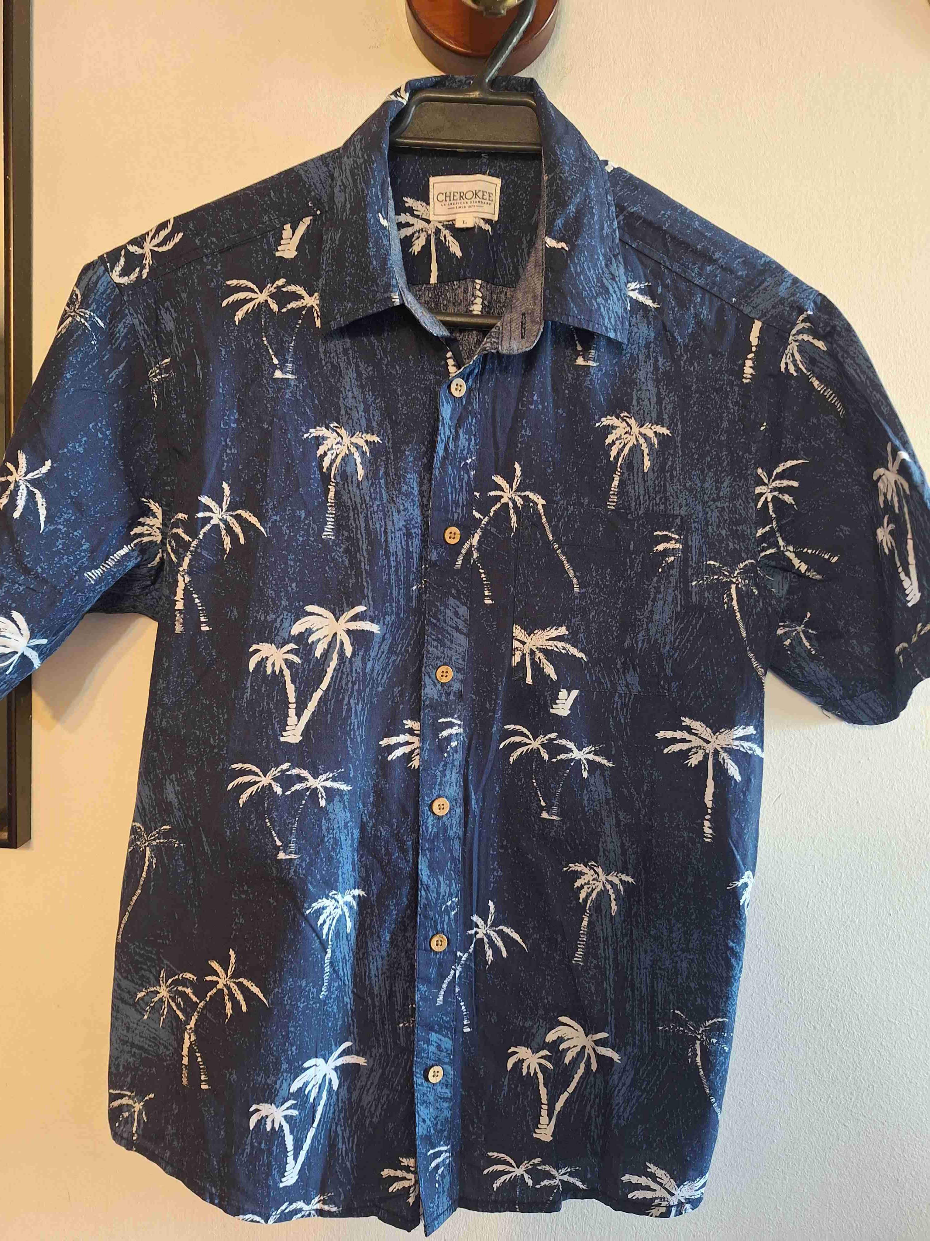 Camisa hawaiana azul Cherokee
