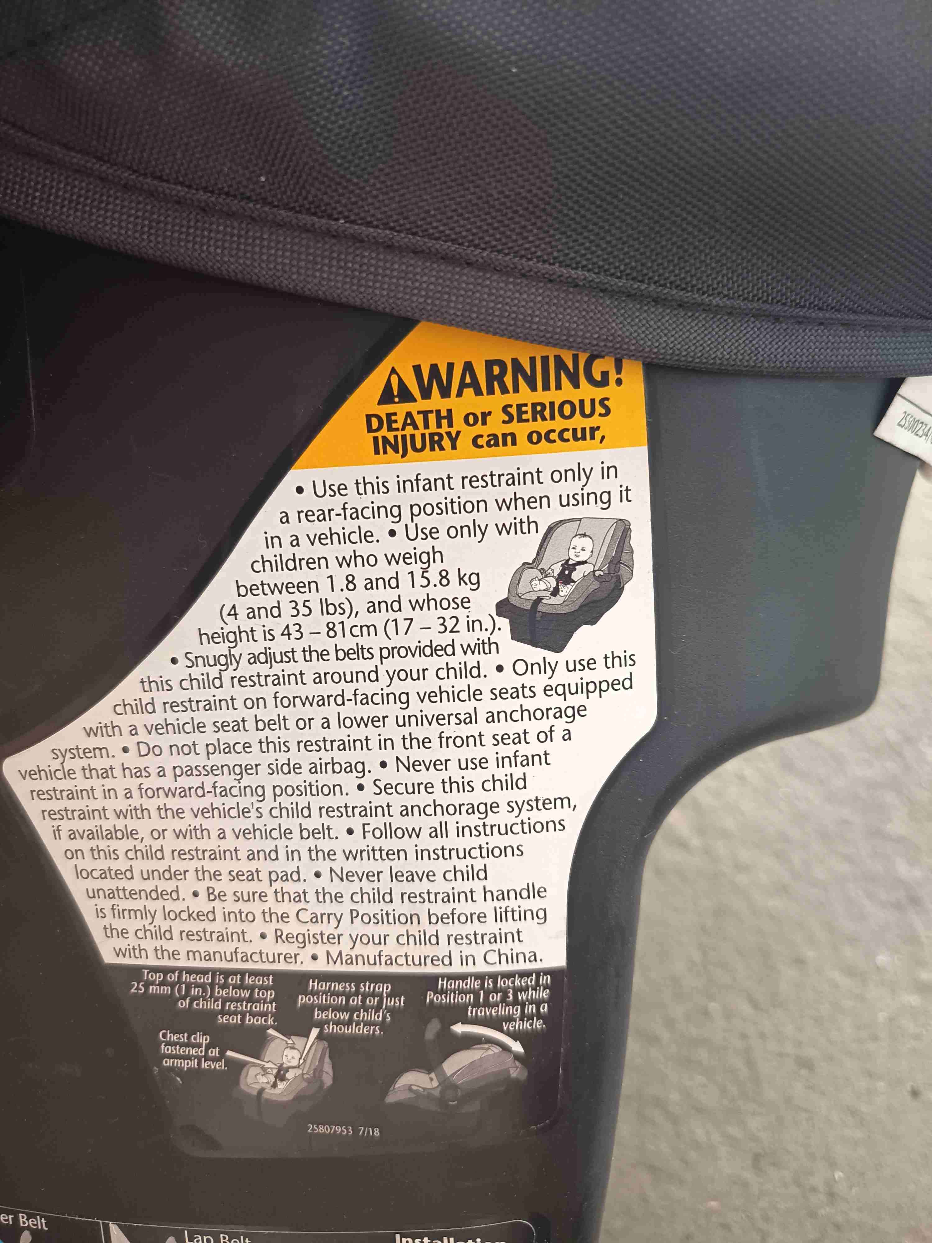 Silla de auto para bebé Evenflo - miniatura 5