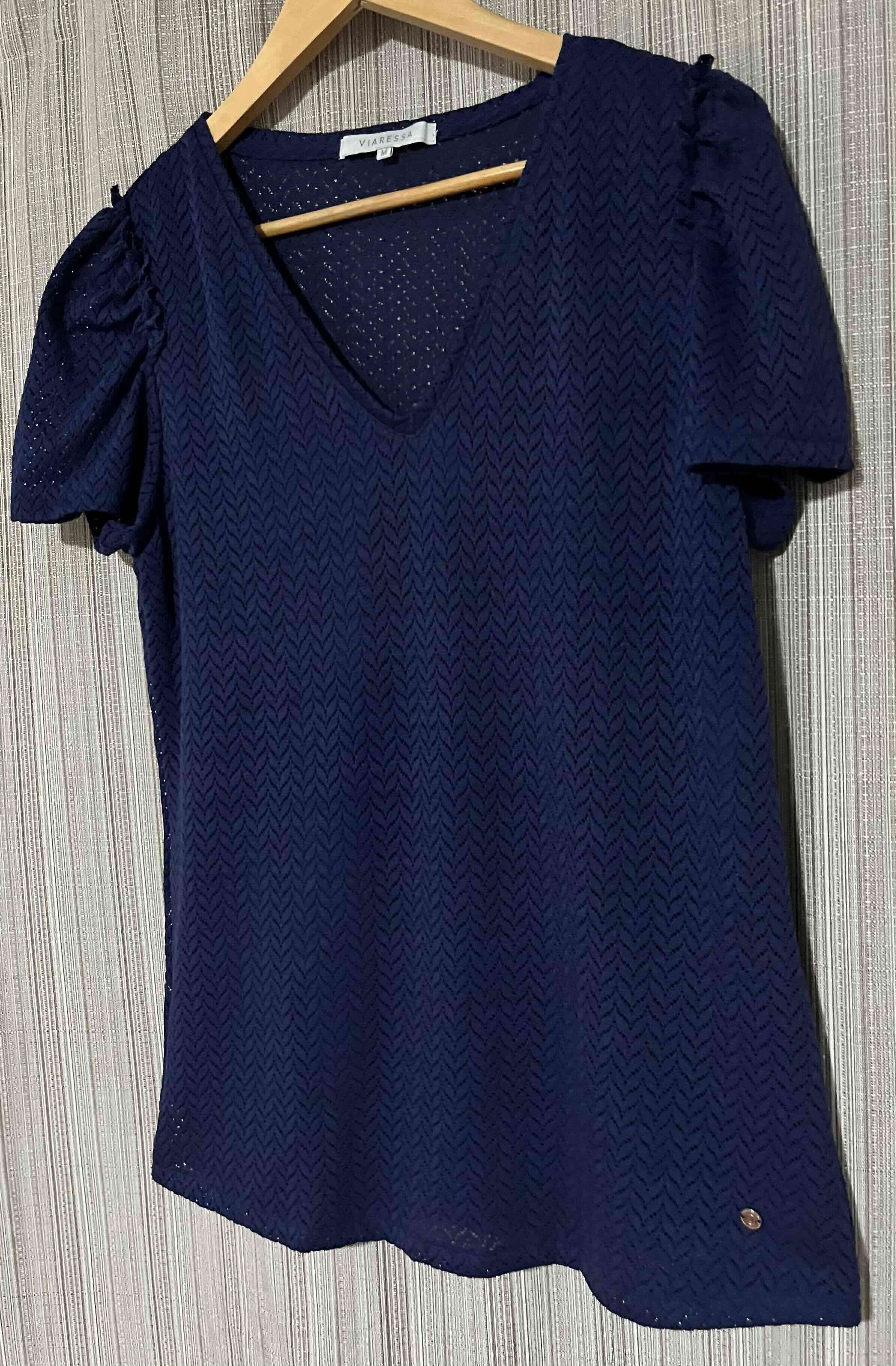 Blusa azul manga corta - 2