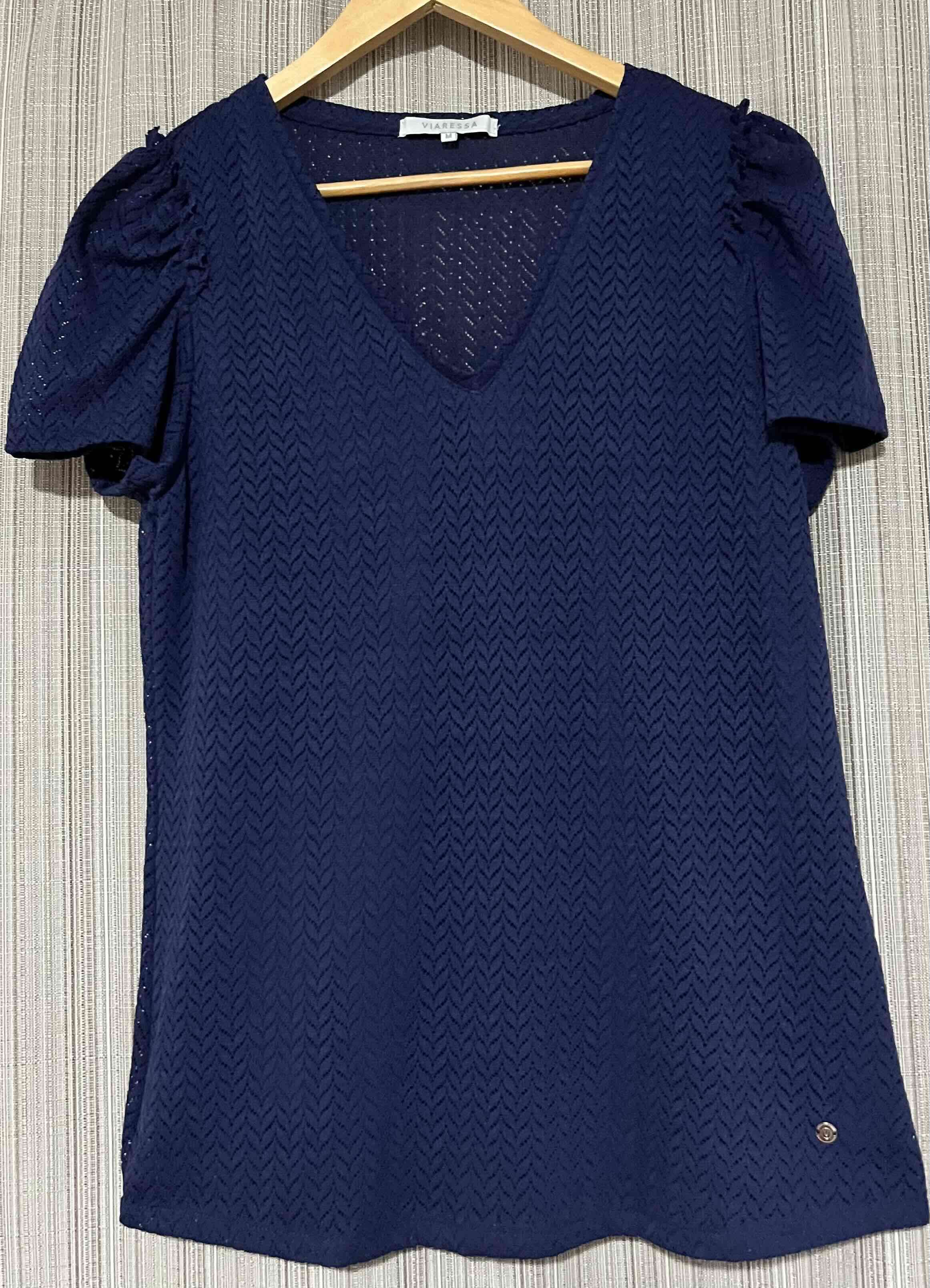 Blusa azul manga corta - 3