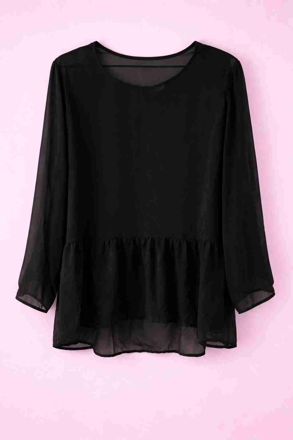 Blusa negra transparente