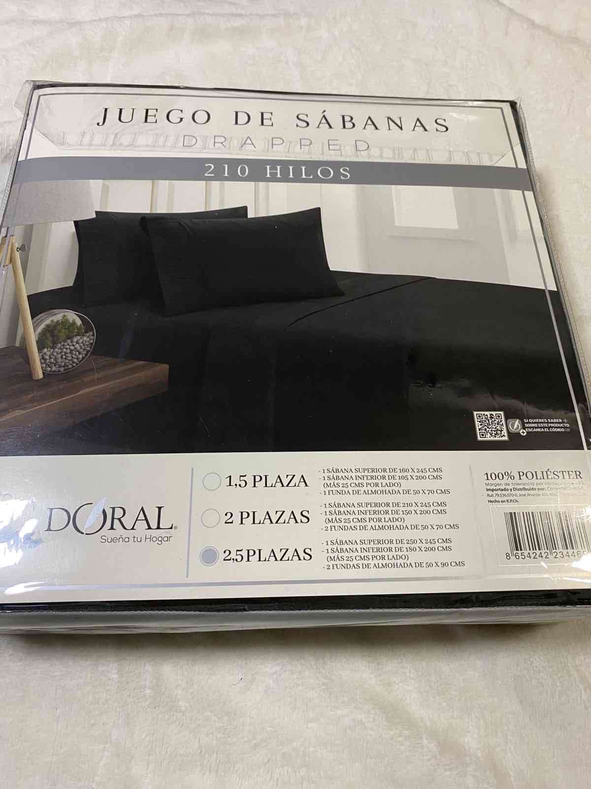 Juego de sábanas negro king