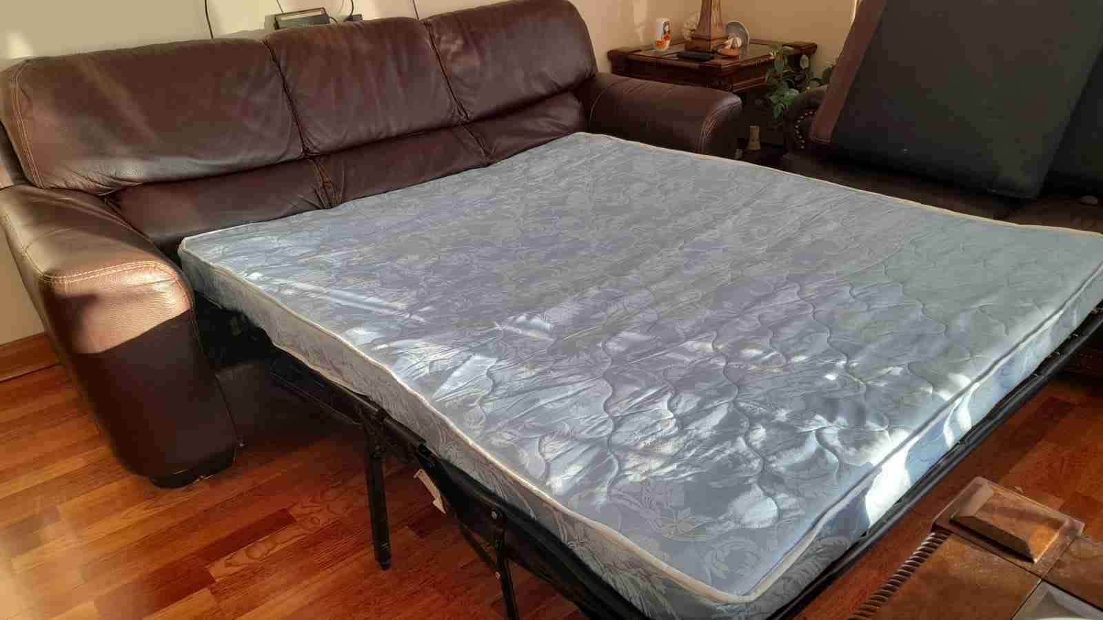 Sofá de cuero marrón ashley - 3