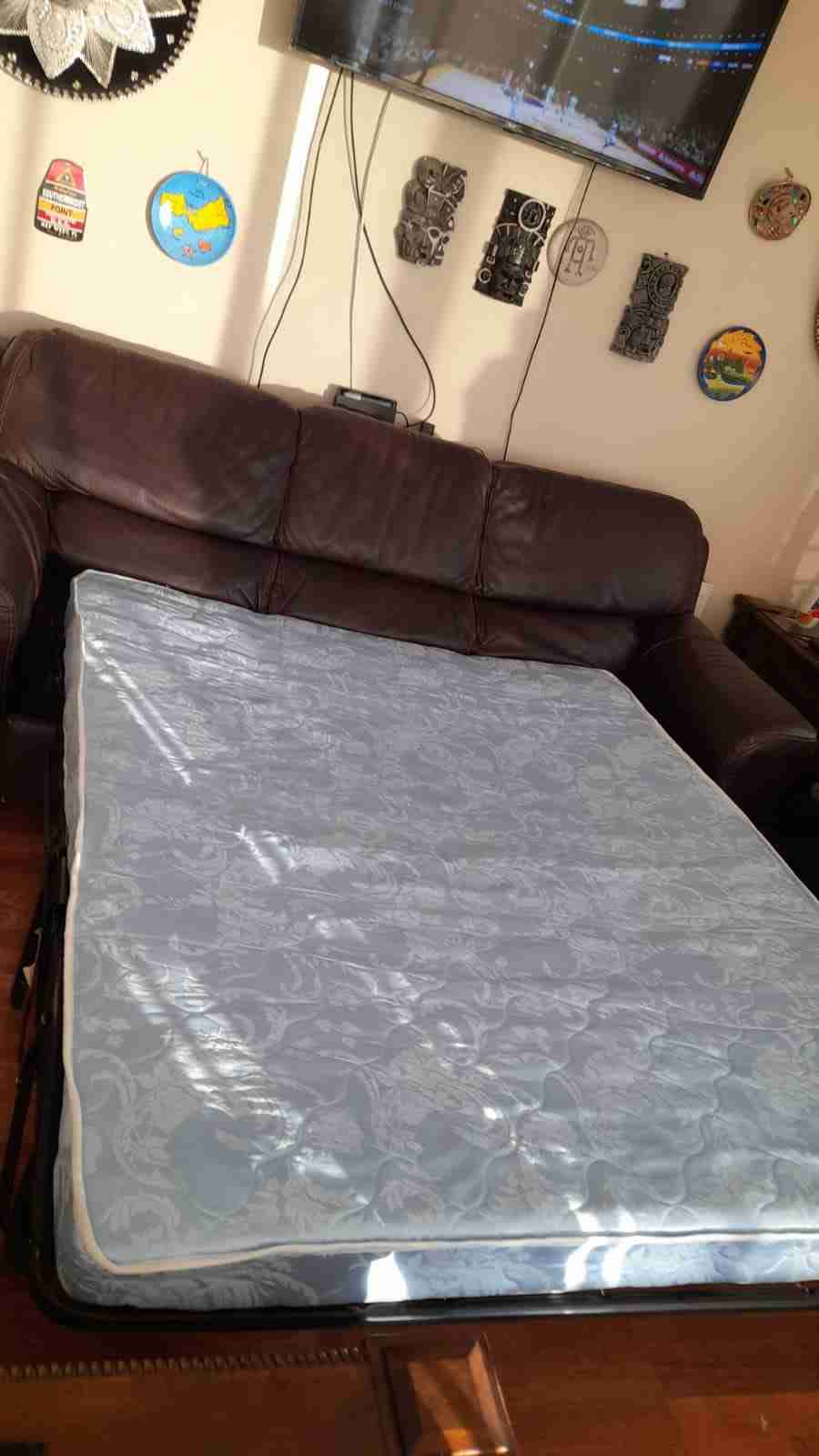 Sofá de cuero marrón ashley - 5