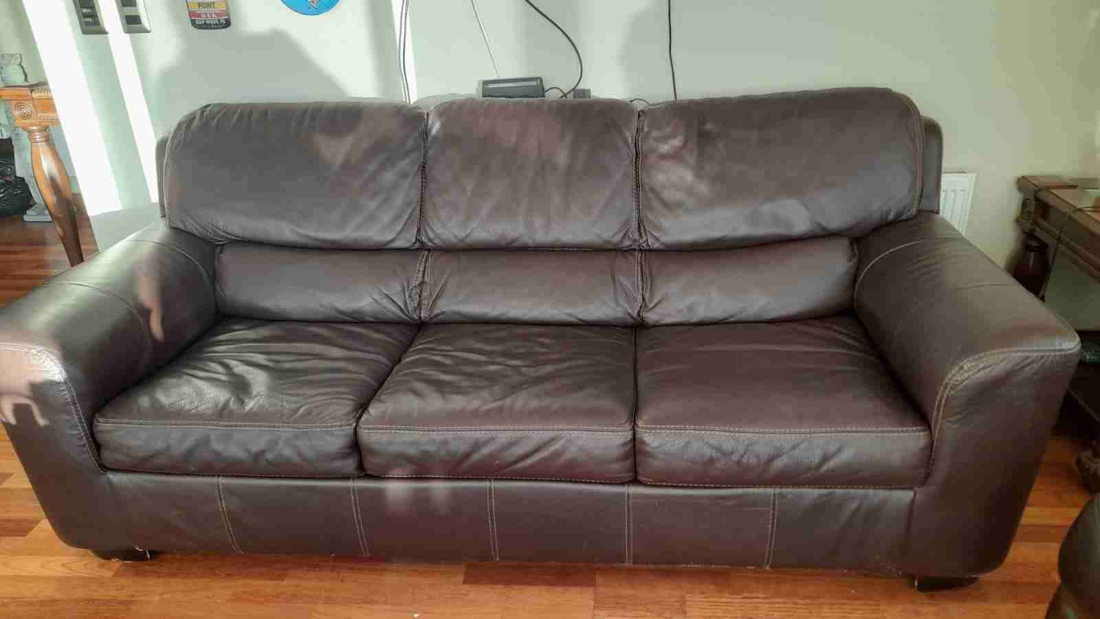 Sofá de cuero marrón ashley - 6