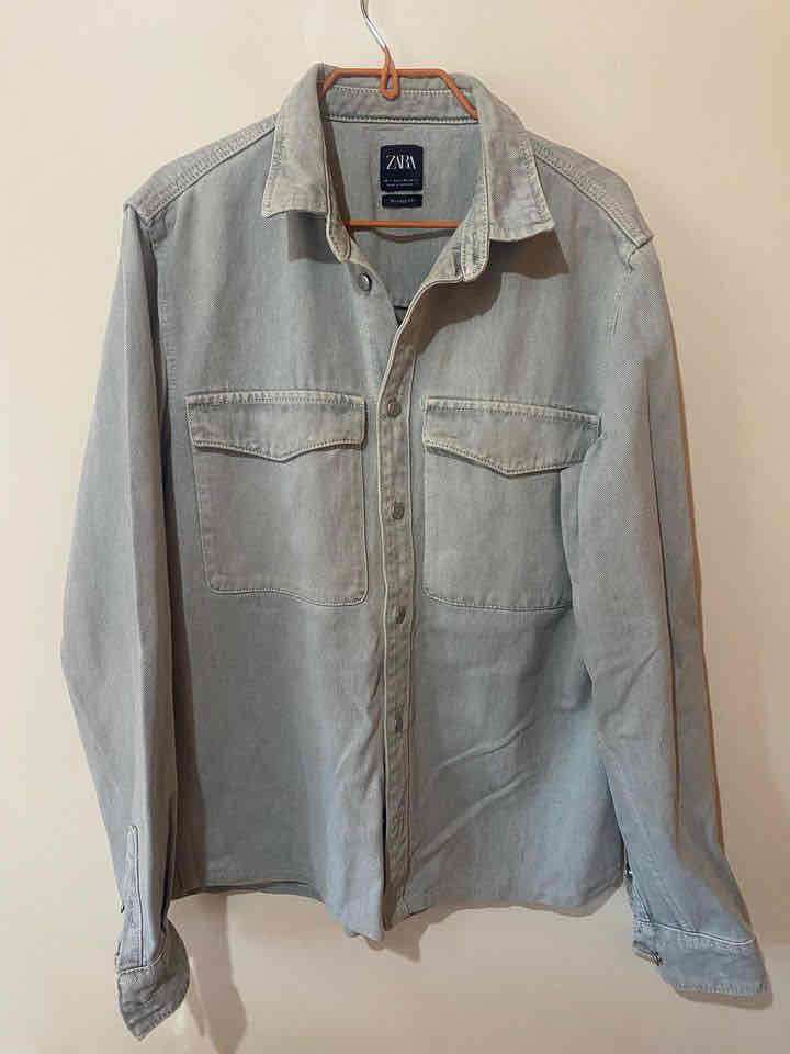 Camisa denim gris Zara S