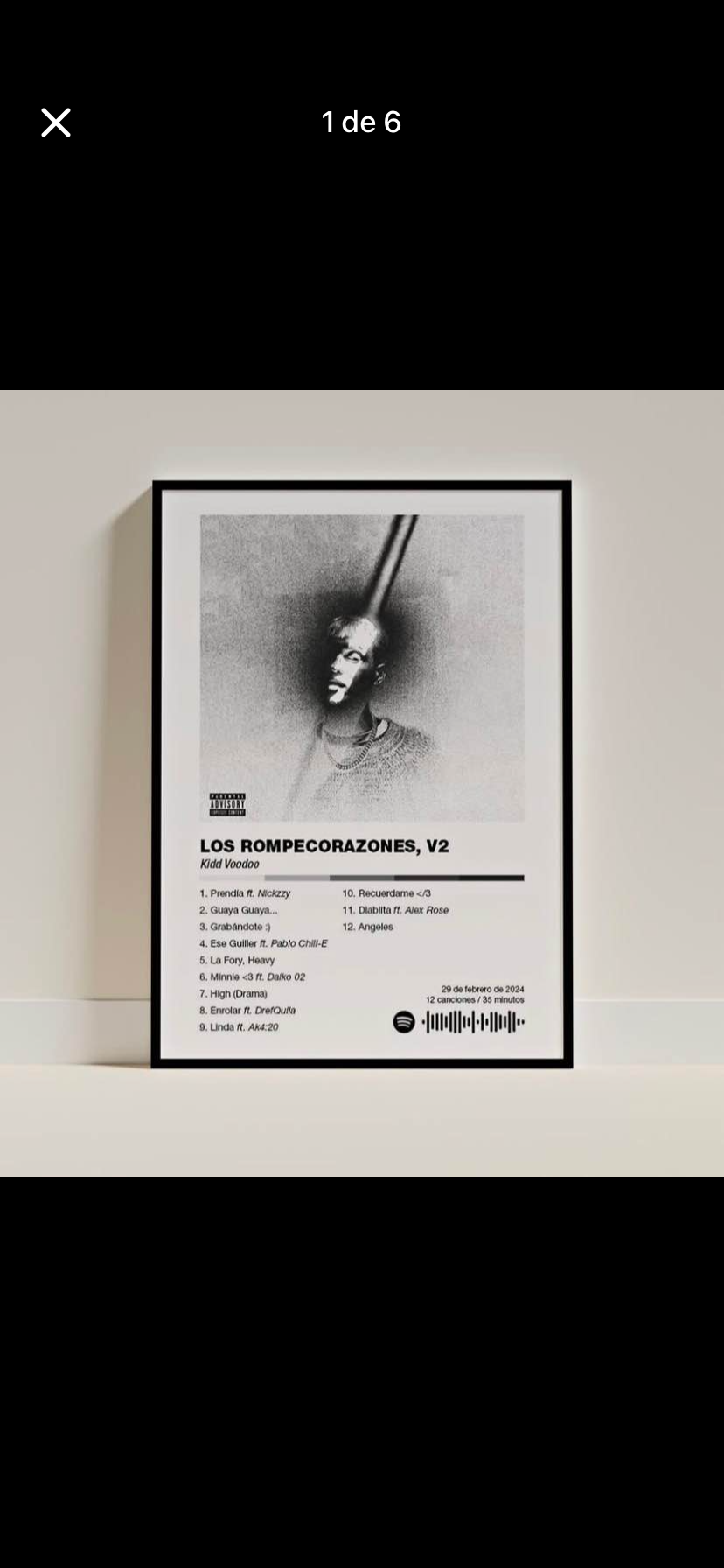 Cuadro de álbumes de música personalizado