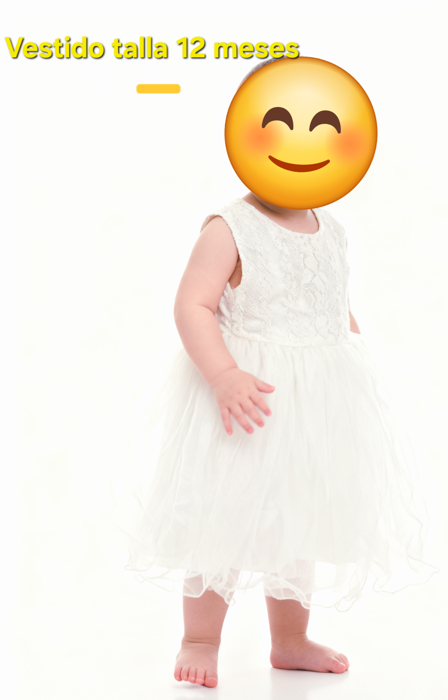 Vestido blanco talla 12 meses