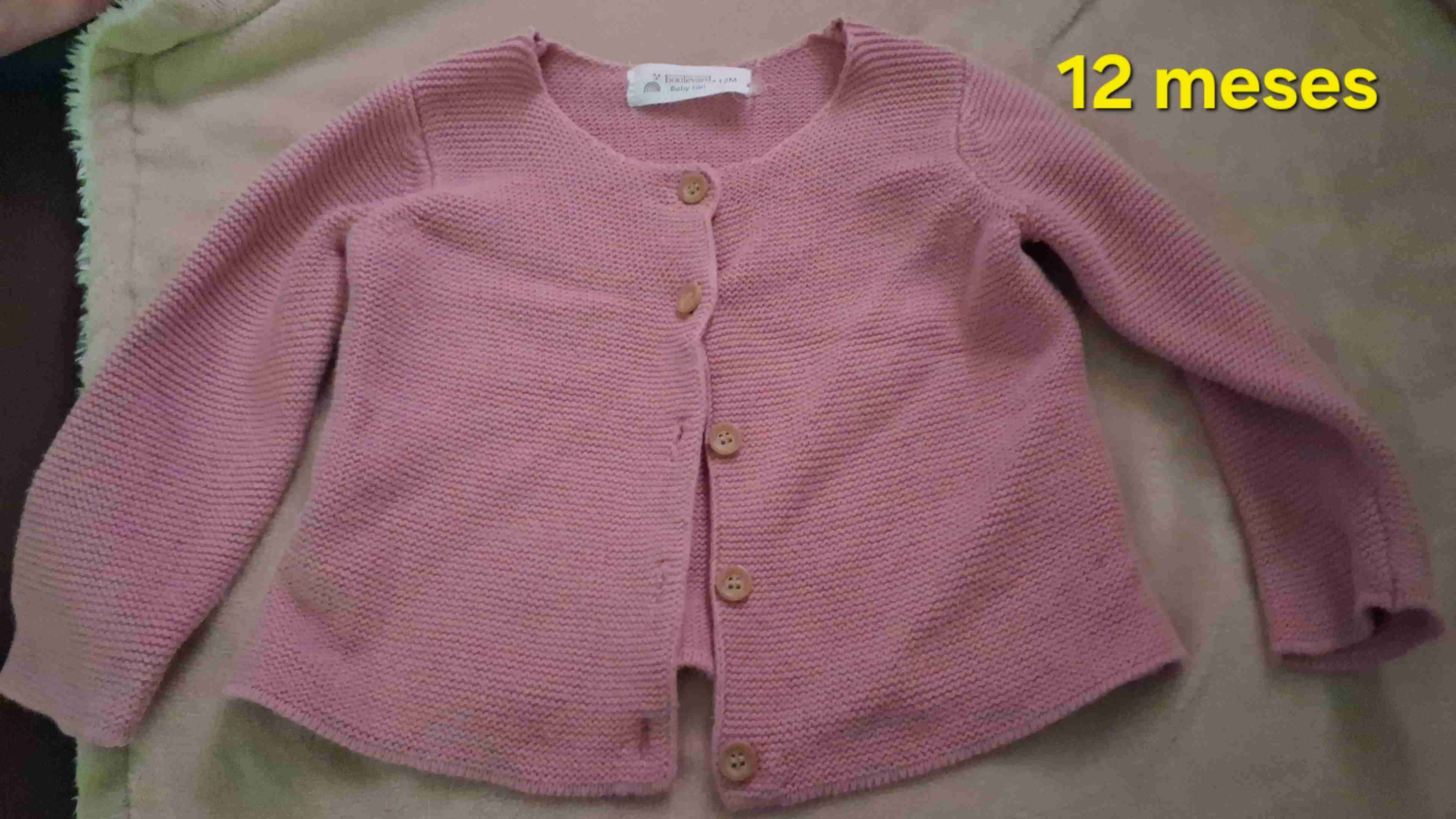 Cardigan rosa para bebé 12 meses