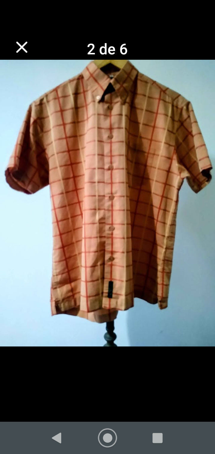Camisa a cuadros naranja - miniatura 1