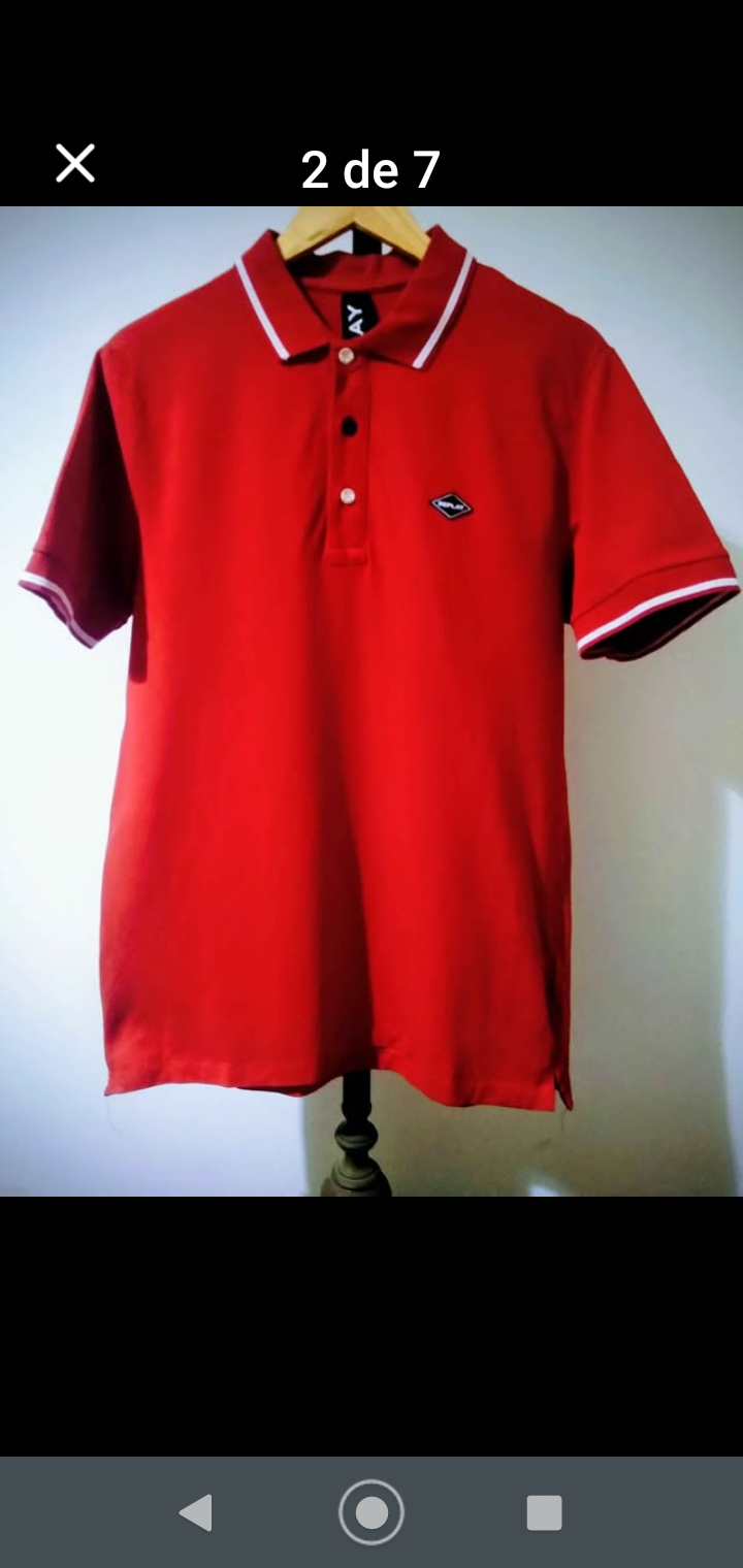 Polera polo roja para hombre - miniatura 2