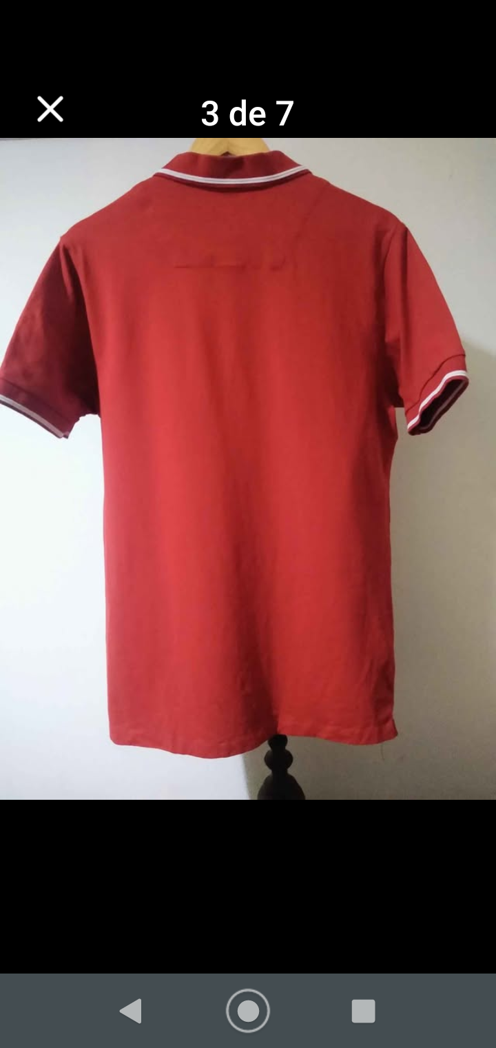 Polera polo roja para hombre - miniatura 3