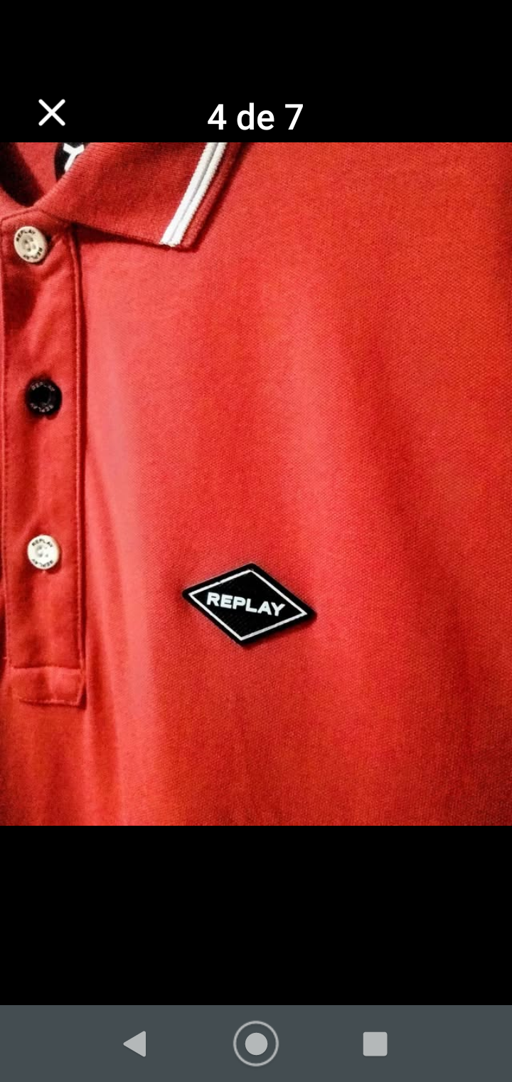 Polera polo roja para hombre - miniatura 4