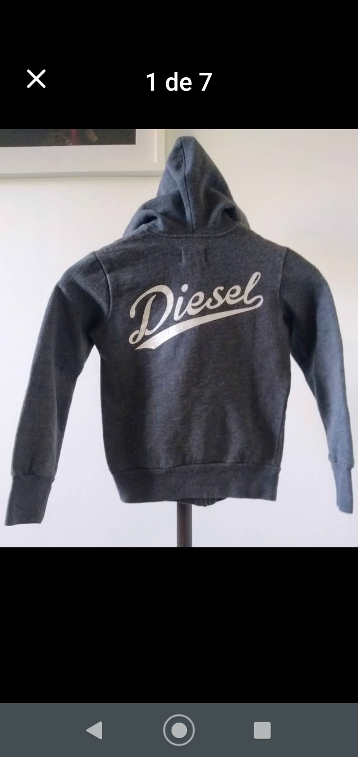 Polerón gris con capucha Diesel - miniatura 1