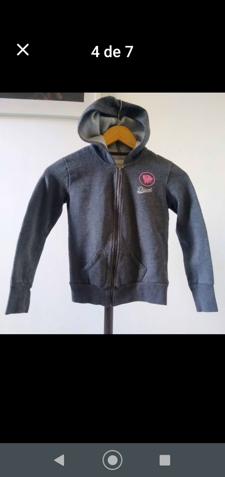 Polerón gris con capucha Diesel - miniatura 2