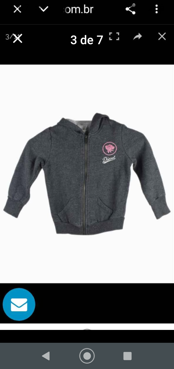 Polerón gris con capucha Diesel - miniatura 3