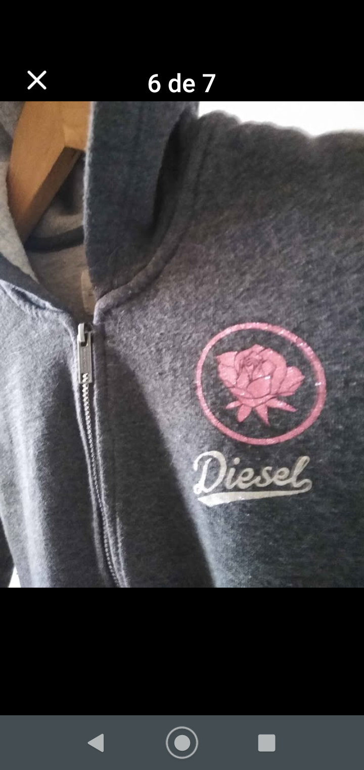 Polerón gris con capucha Diesel - miniatura 6