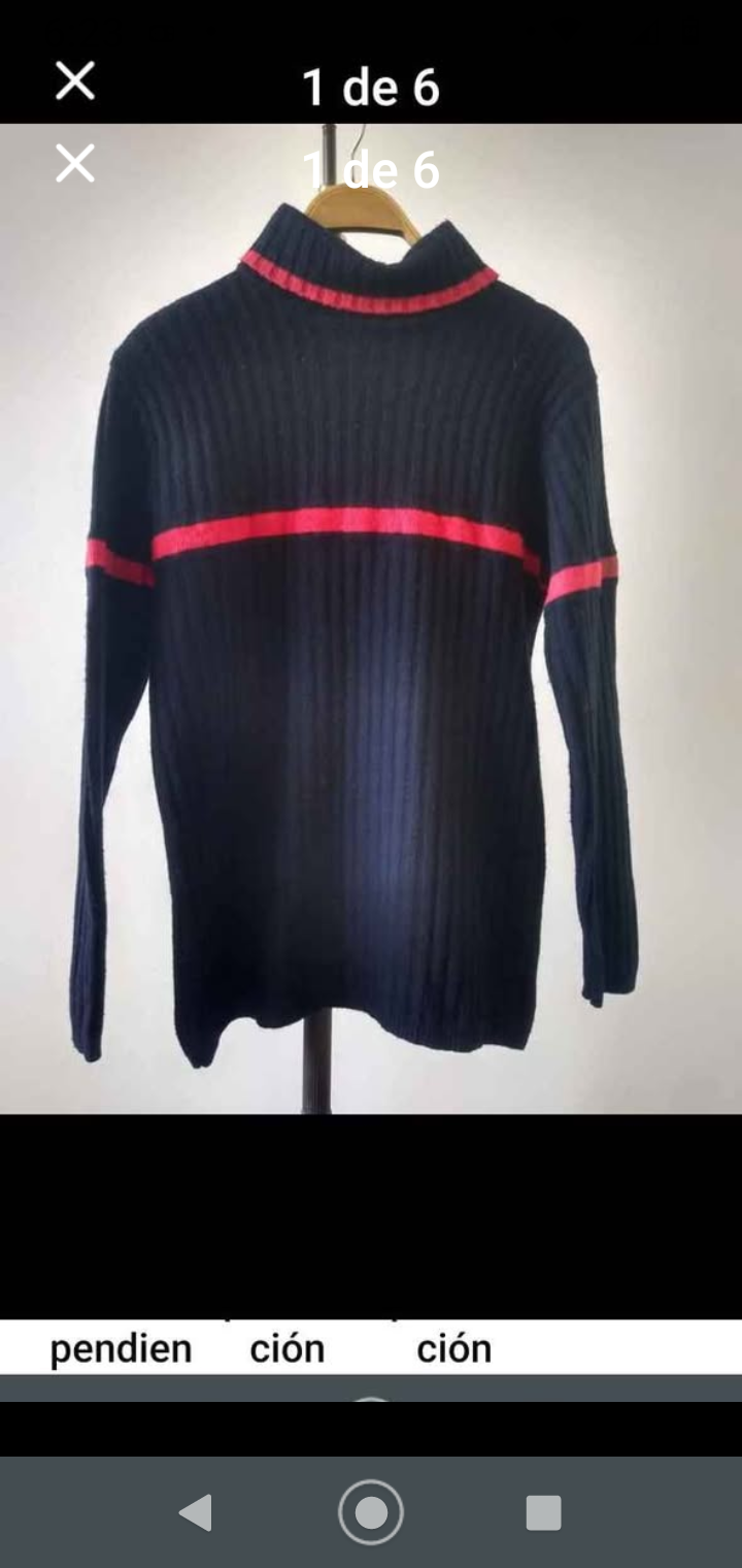 Suéter negro con detalles rojos - 1