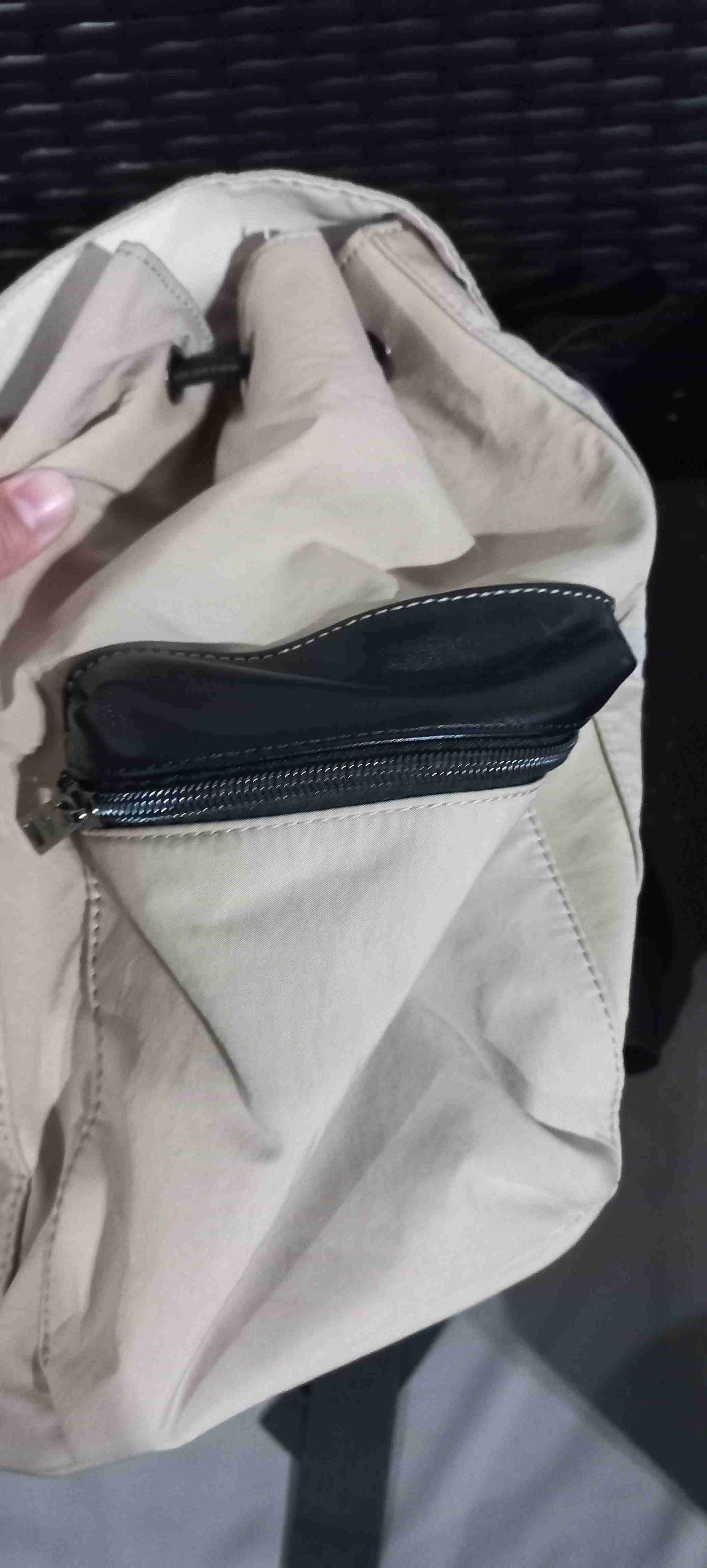 Mochila beige con correas negras Marca Saxoline - miniatura 4