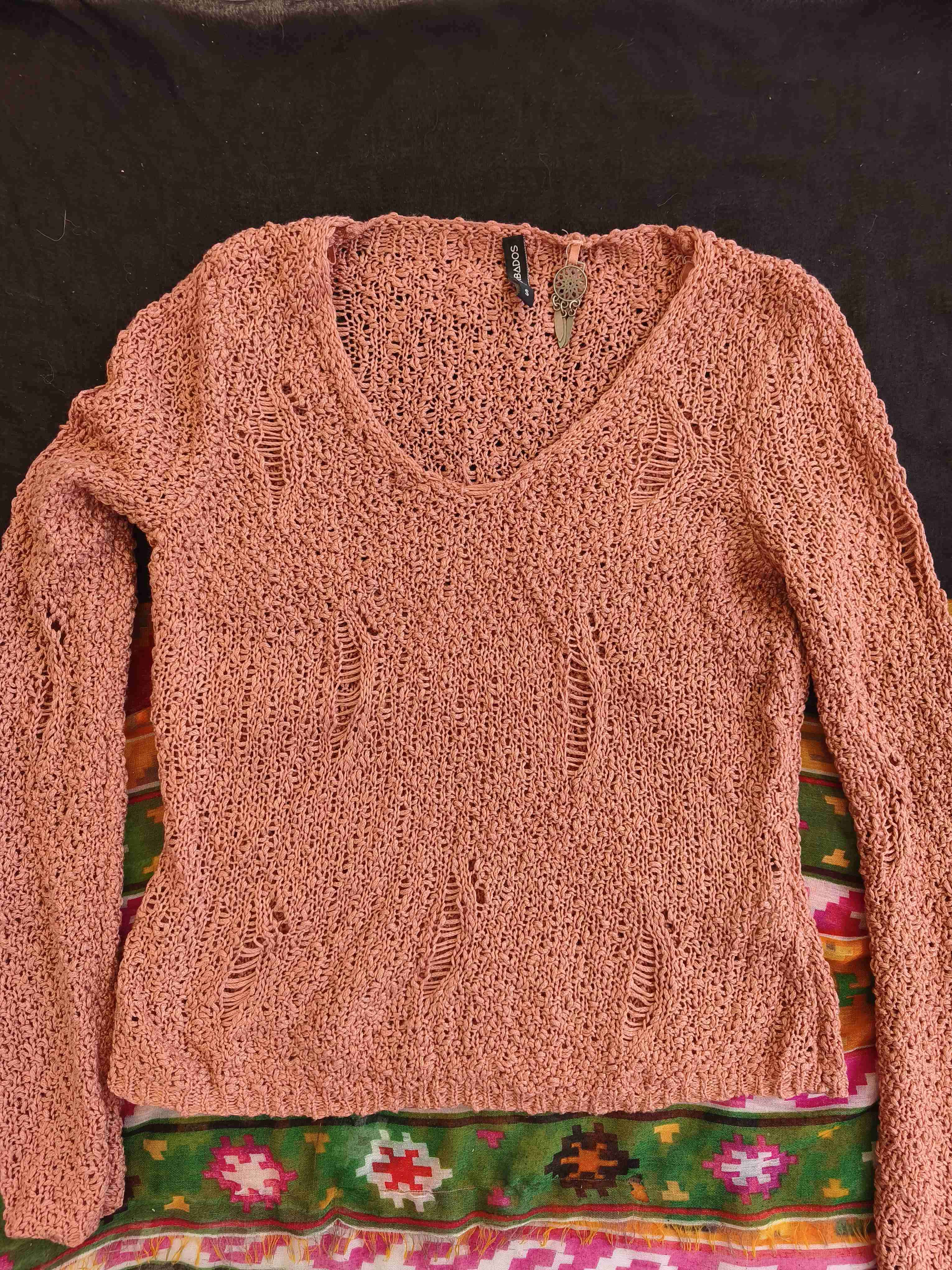 Suéter tejido rosa - 3