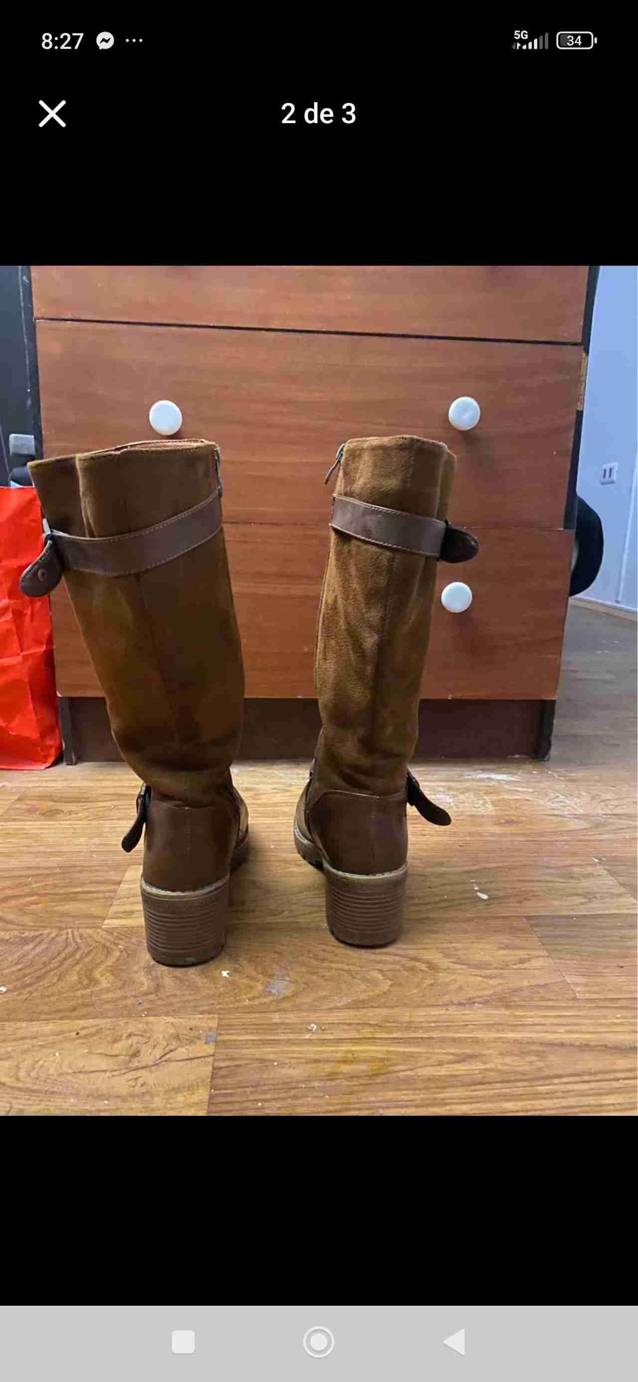 Botas altas de cuero marrón - miniatura 3