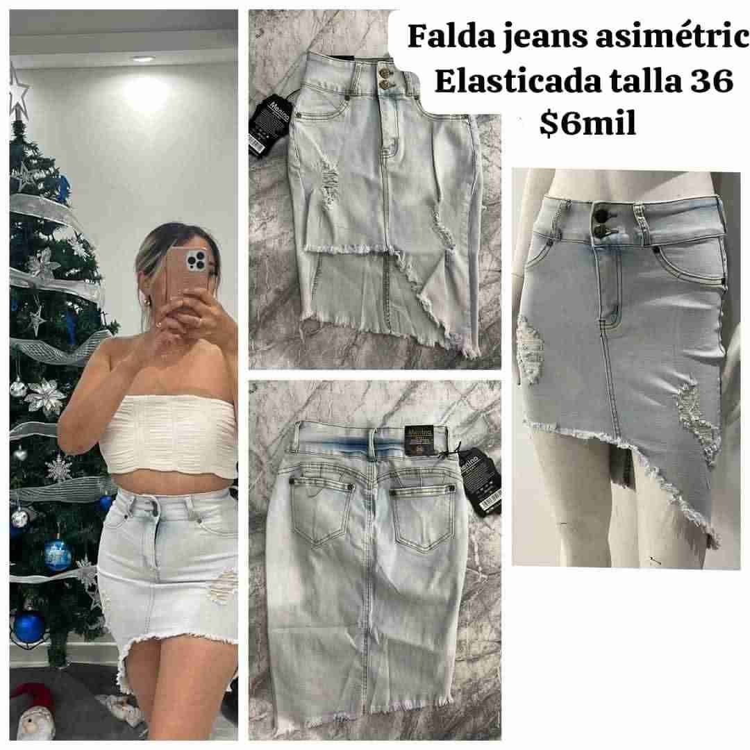Falda jeans asimétrica talla 36