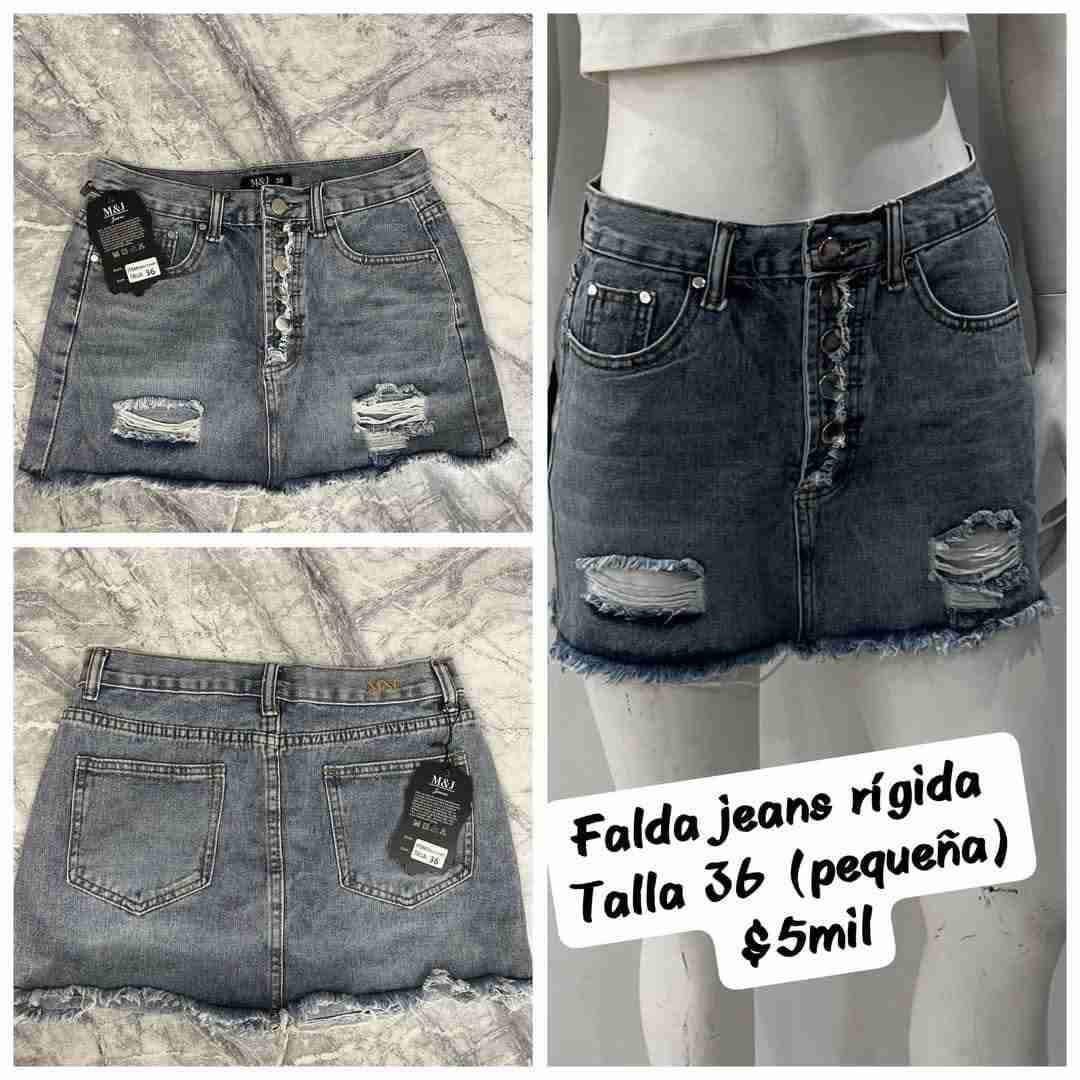 Falda jeans rígida talla 36