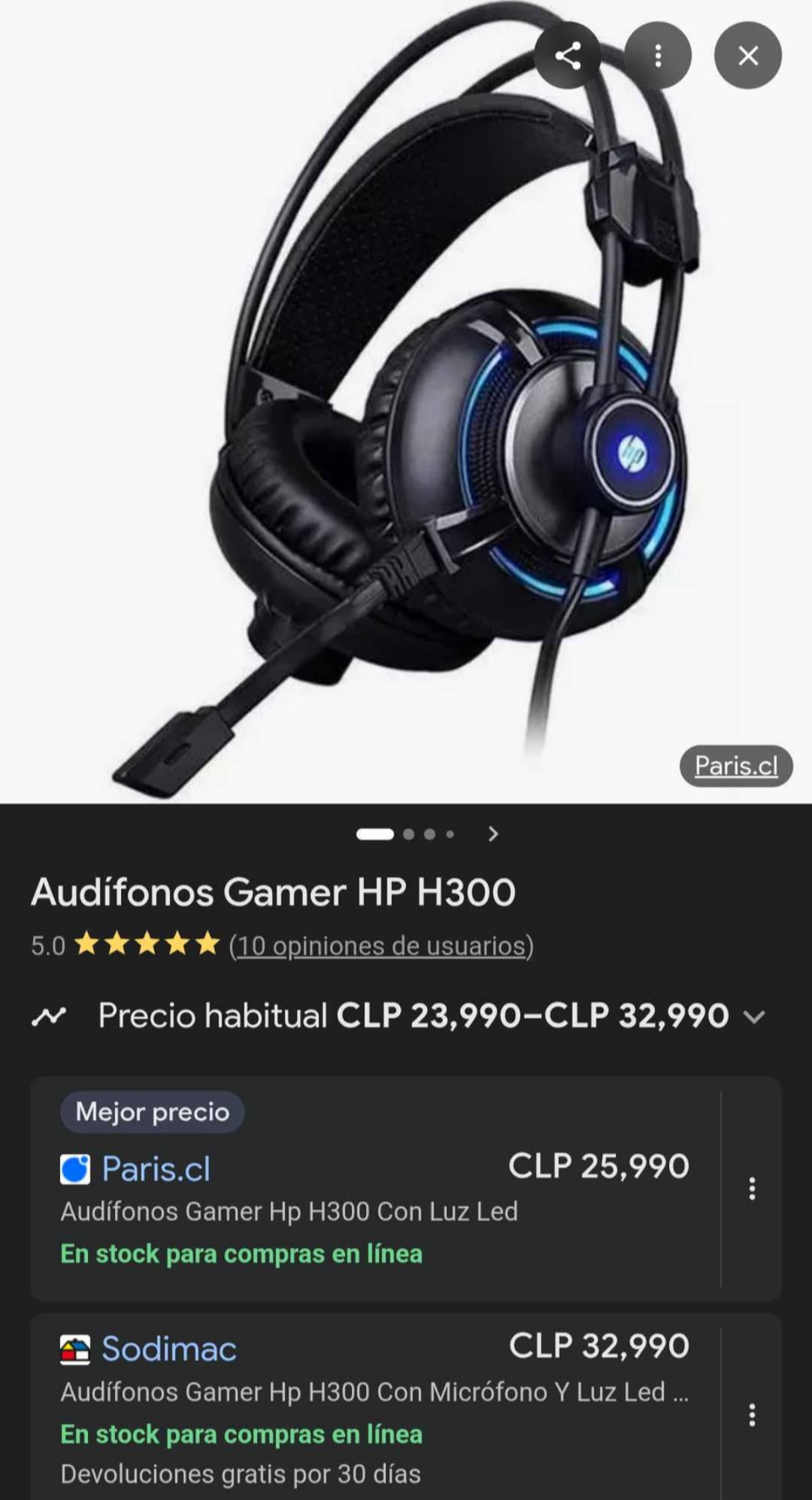 Audífonos HP negros con micrófono - miniatura 2