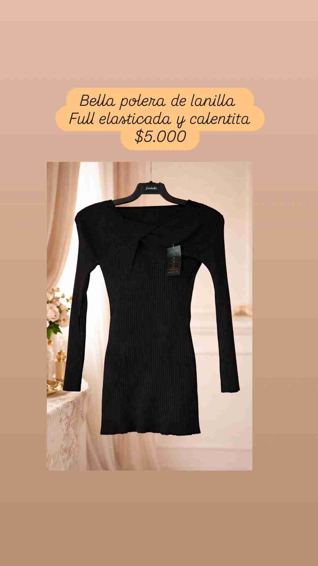 Polera de lanilla negra - 1