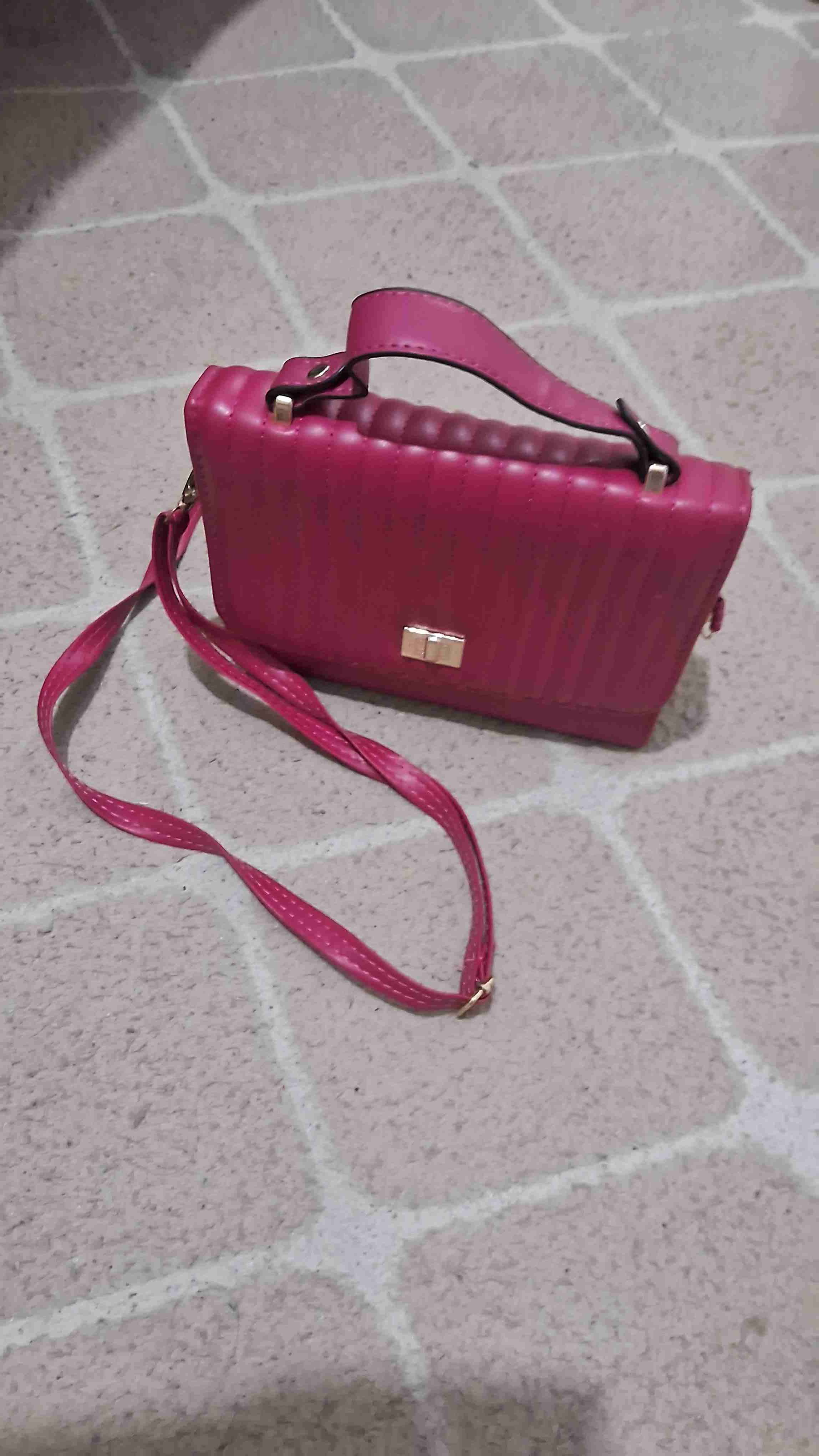 Cartera rosa con asa superior - 4