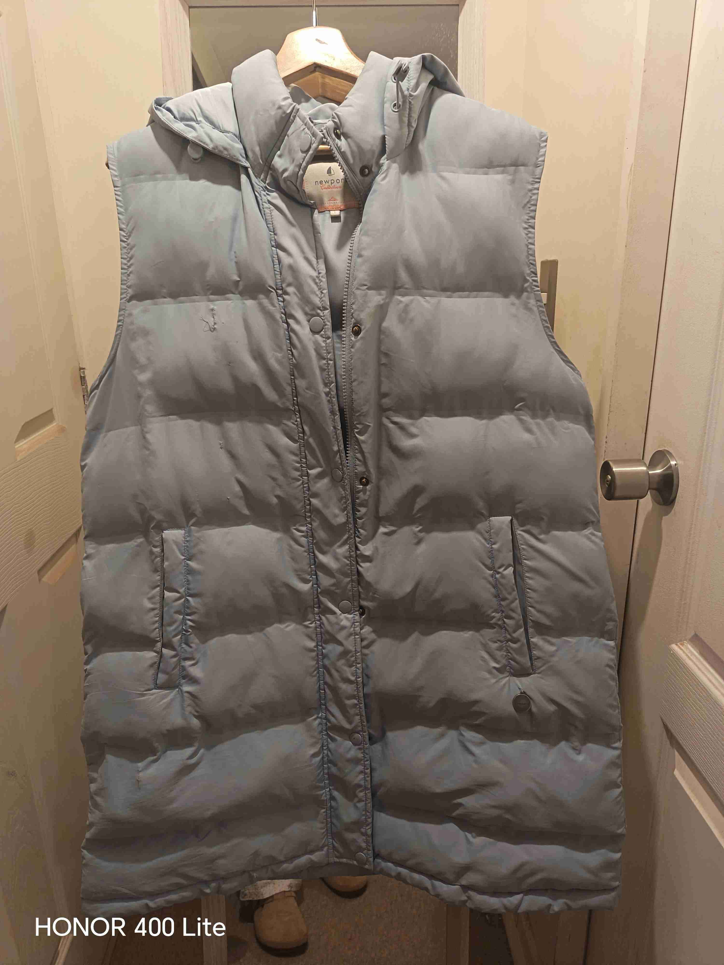 Chaqueta larga acolchado lila claro