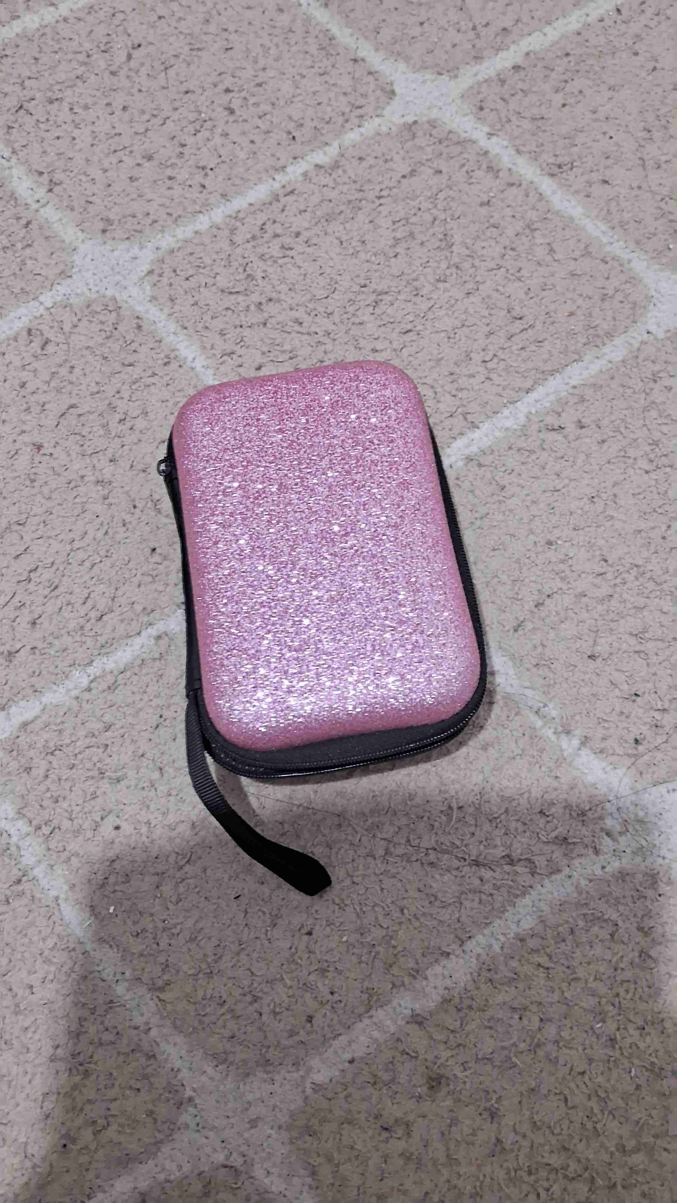 Estuche rosa con brillo - 1