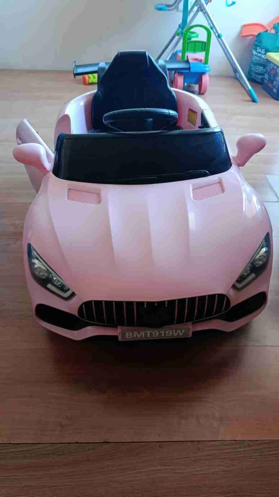 Auto eléctrico juguete infantil rosado - miniatura 1