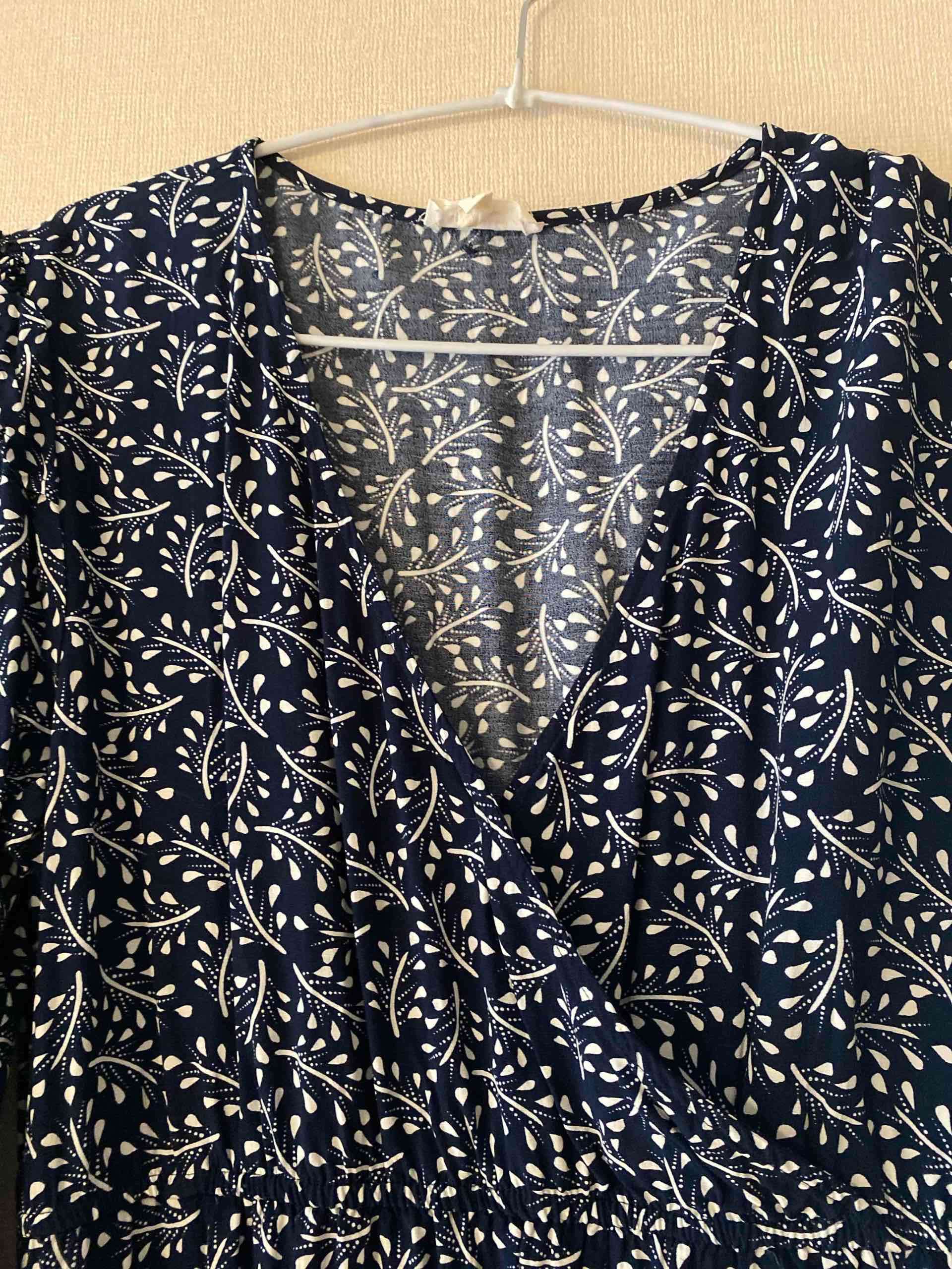 Vestido azul estampado hojas - miniatura 2