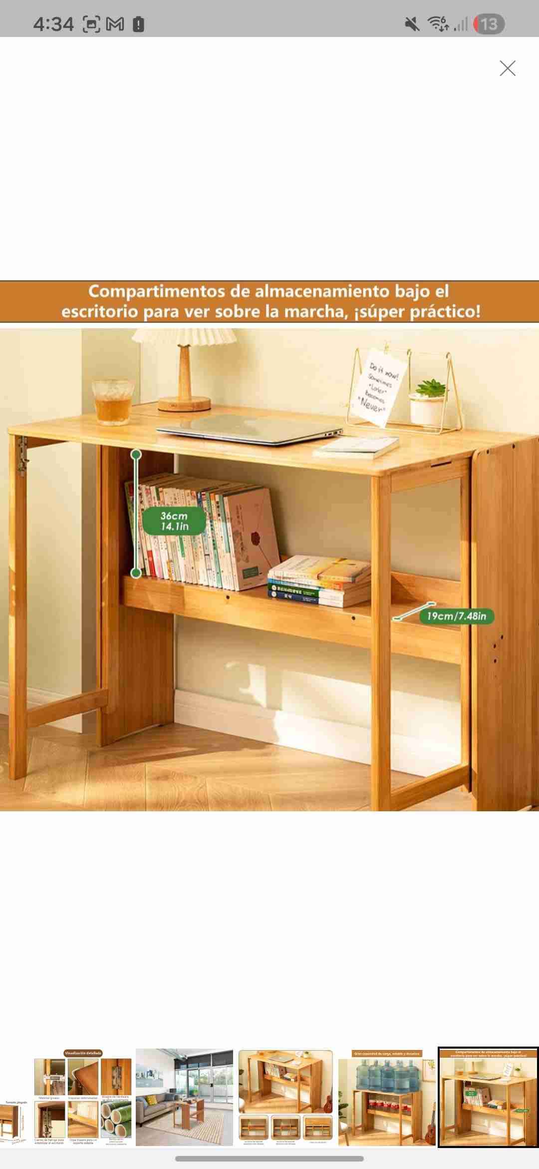 Escritorio plegable con almacenamiento - 1