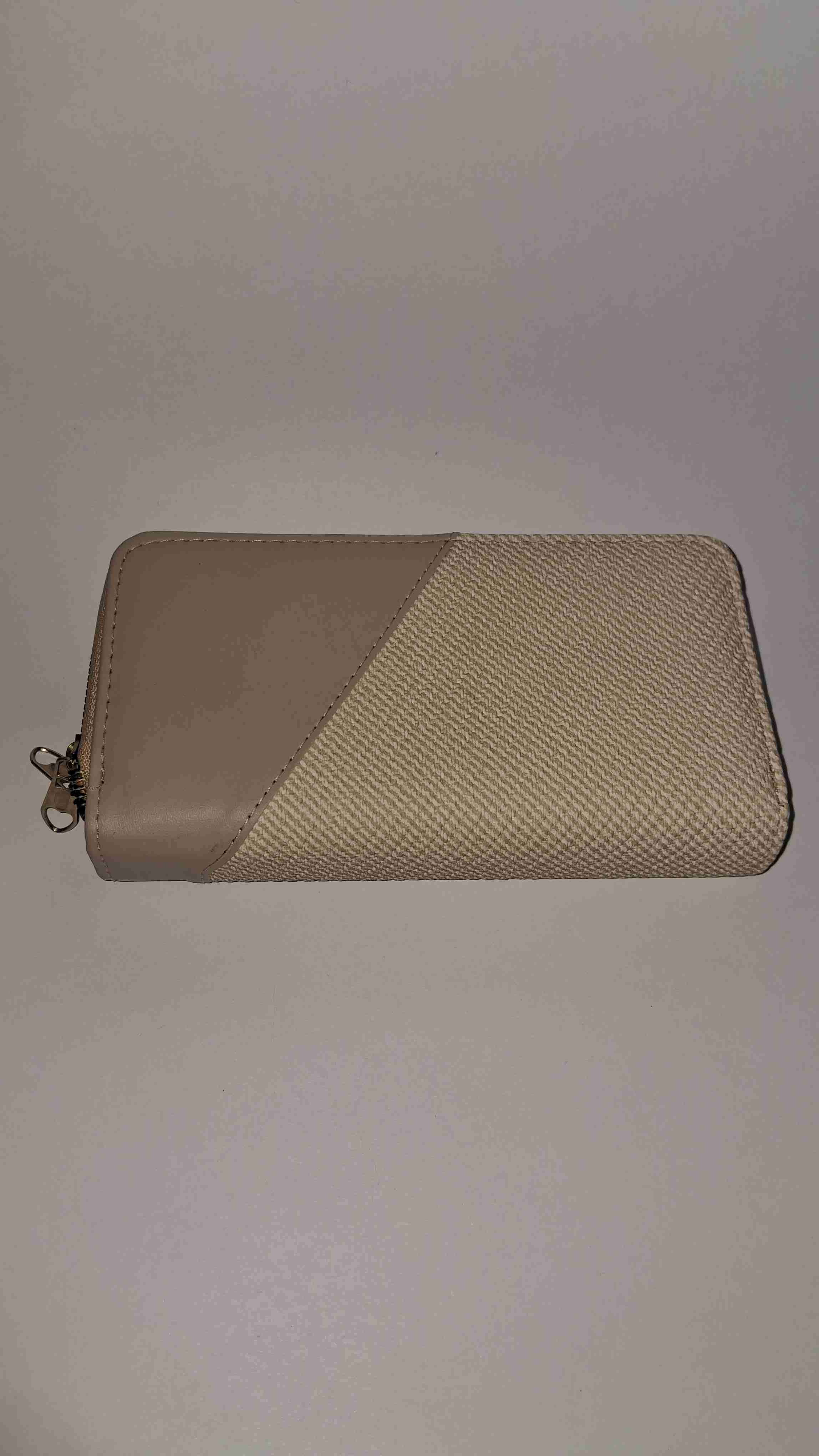Cartera beige con cierre - miniatura 1