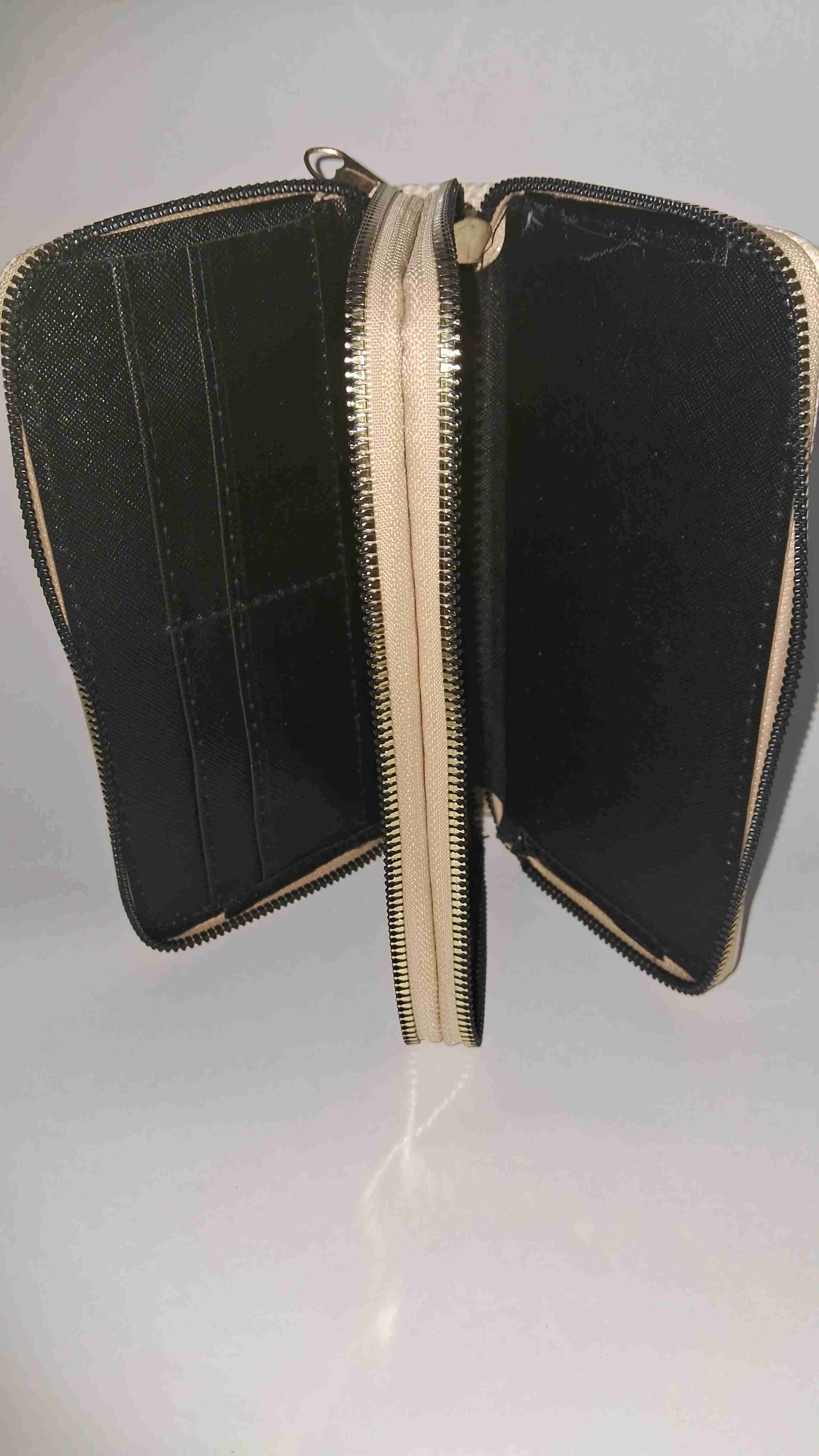 Cartera beige con cierre - miniatura 2