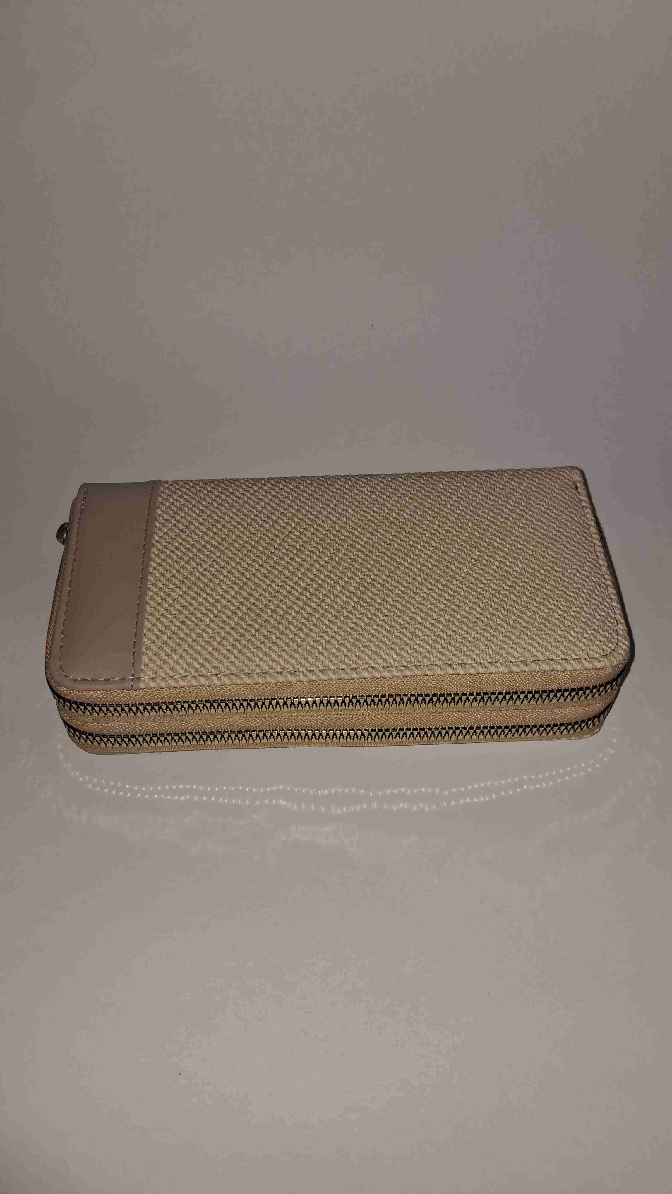 Cartera beige con cierre - miniatura 3