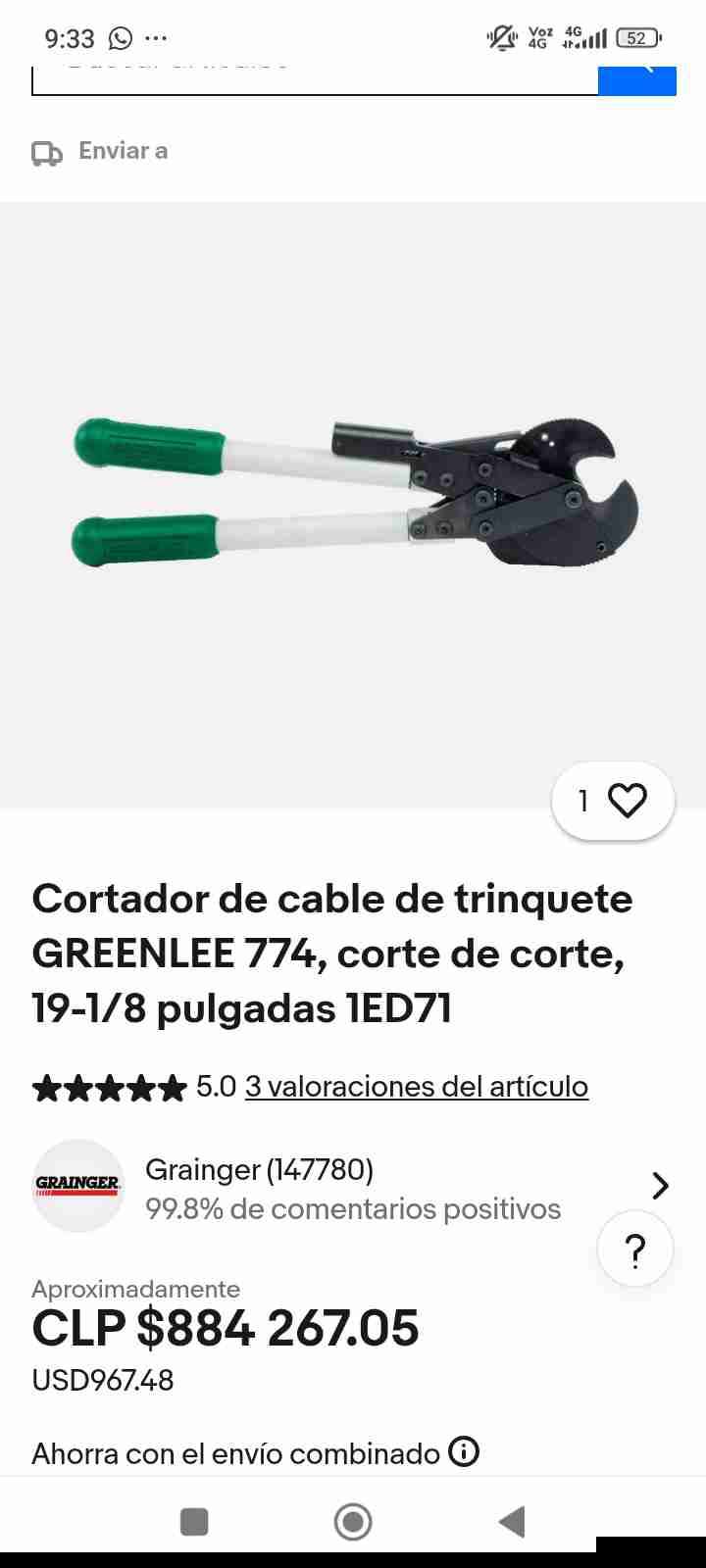Cortador de cable GREENLEE 774 - 1