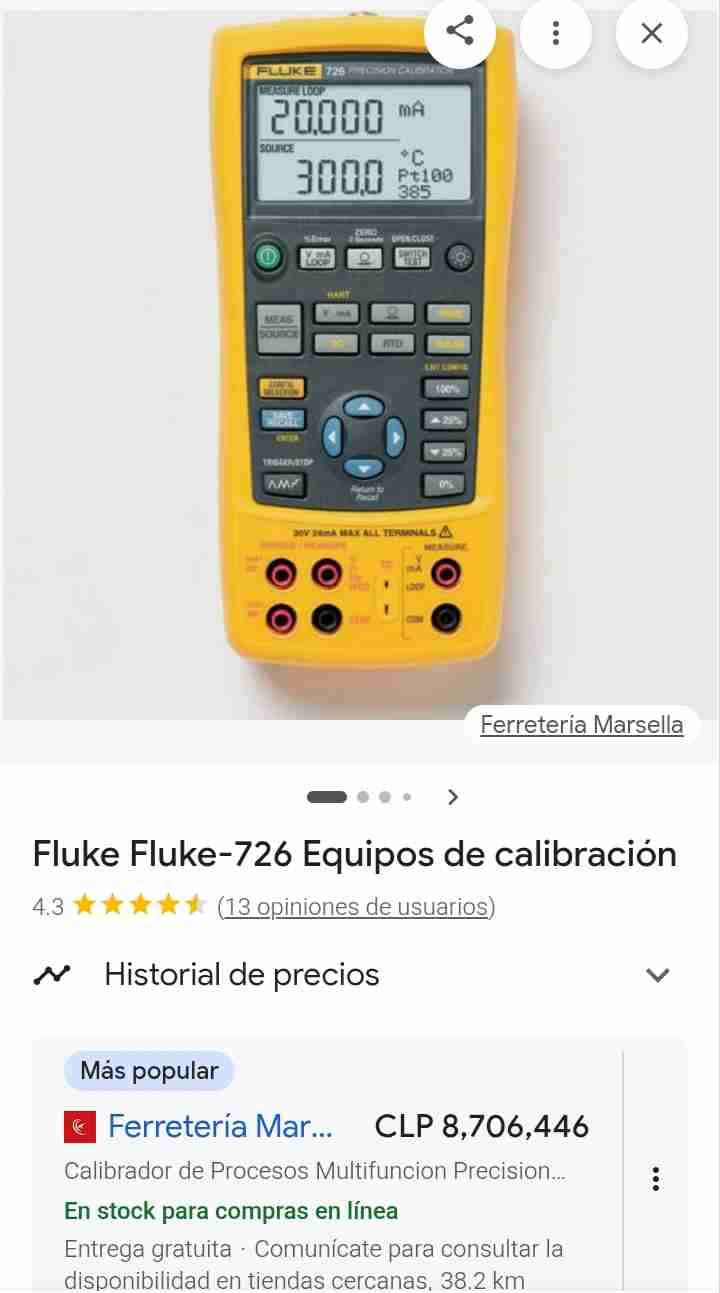 Calibrador Fluke 726 amarillo - miniatura 1