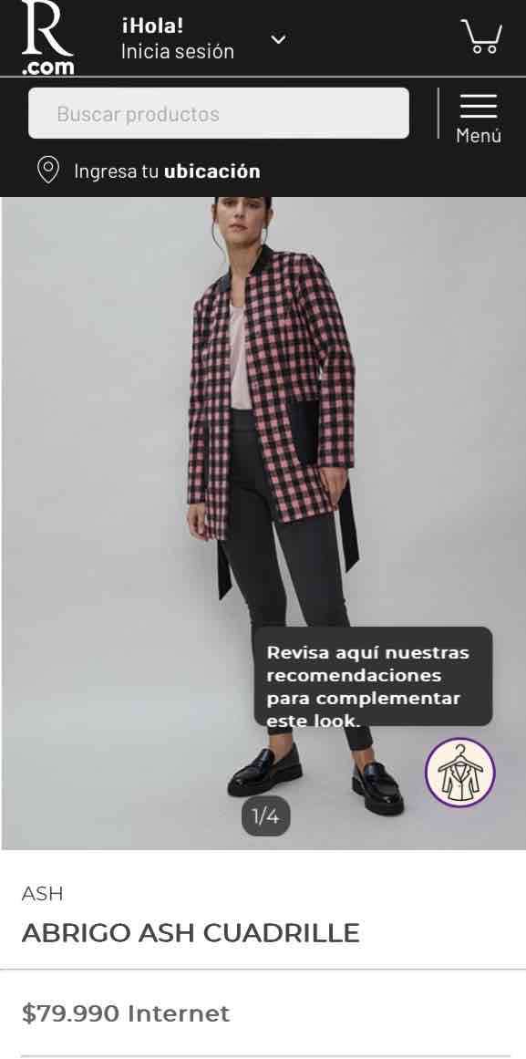 Abrigo cuadros negro y rosa - miniatura 3