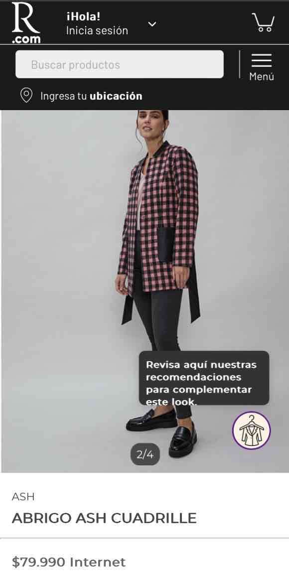 Abrigo cuadros negro y rosa - miniatura 4